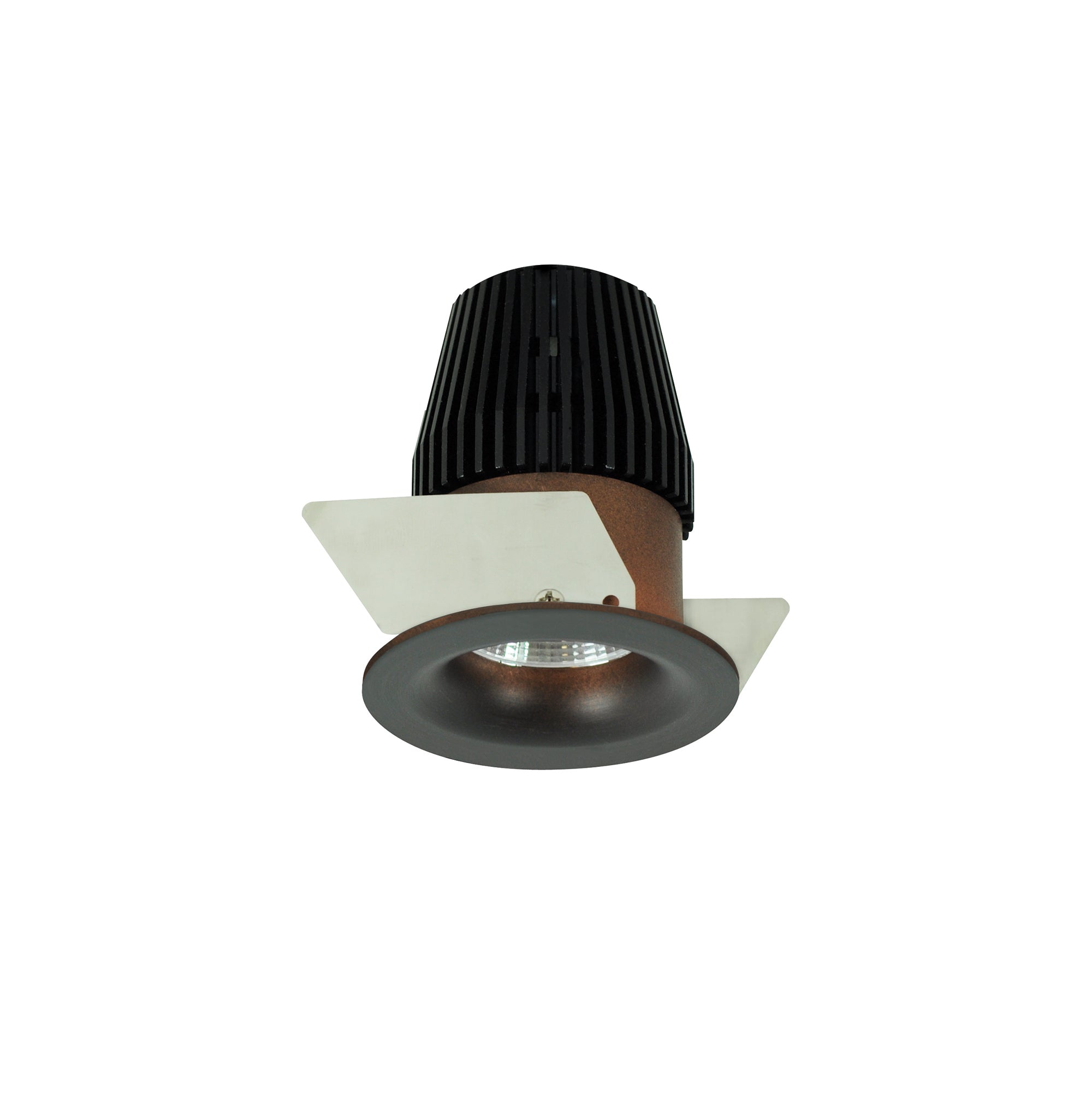 Nora Lighting NIOB-1RNBCDXBZ - Recessed - 1 Inch Iolite LED BWF Round Bullnose, 600lm, Comfort Dim, Bronze Reflector / Bronze Flange