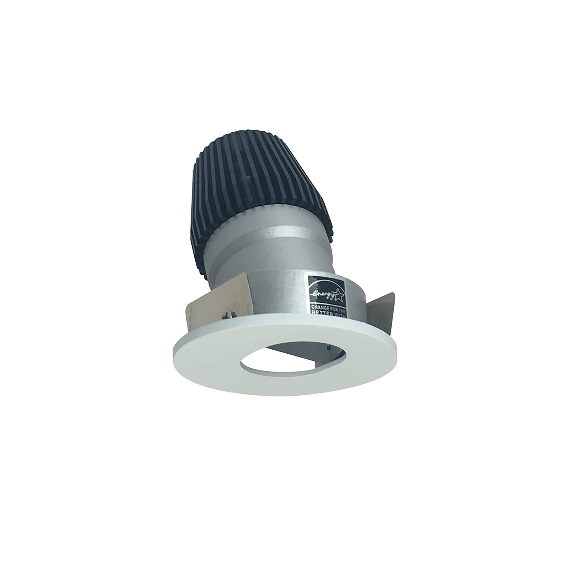 Nora Lighting NIOB-1RSL27XHZMPW - Recessed - 1 Inch Iolite LED BWF Round Adjustable Slot Aperture, 600lm, 2700K, Haze Slot Aperture / Matte Powder White Flange