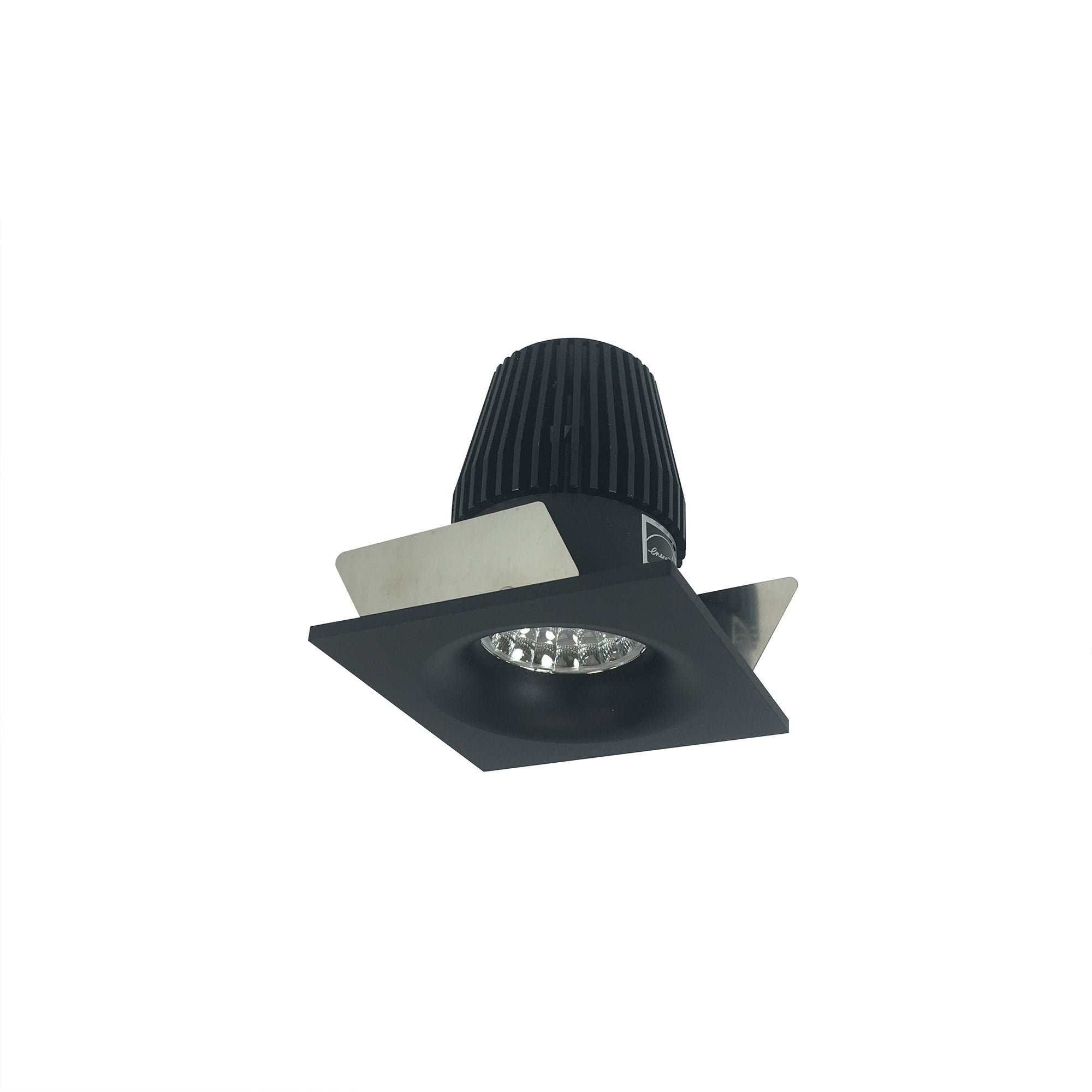 Nora Lighting NIOB-1SNB27XBB - Recessed - 1 Inch Iolite LED BWF Square Bullnose, 600lm, 2700K, Black Reflector / Black Flange