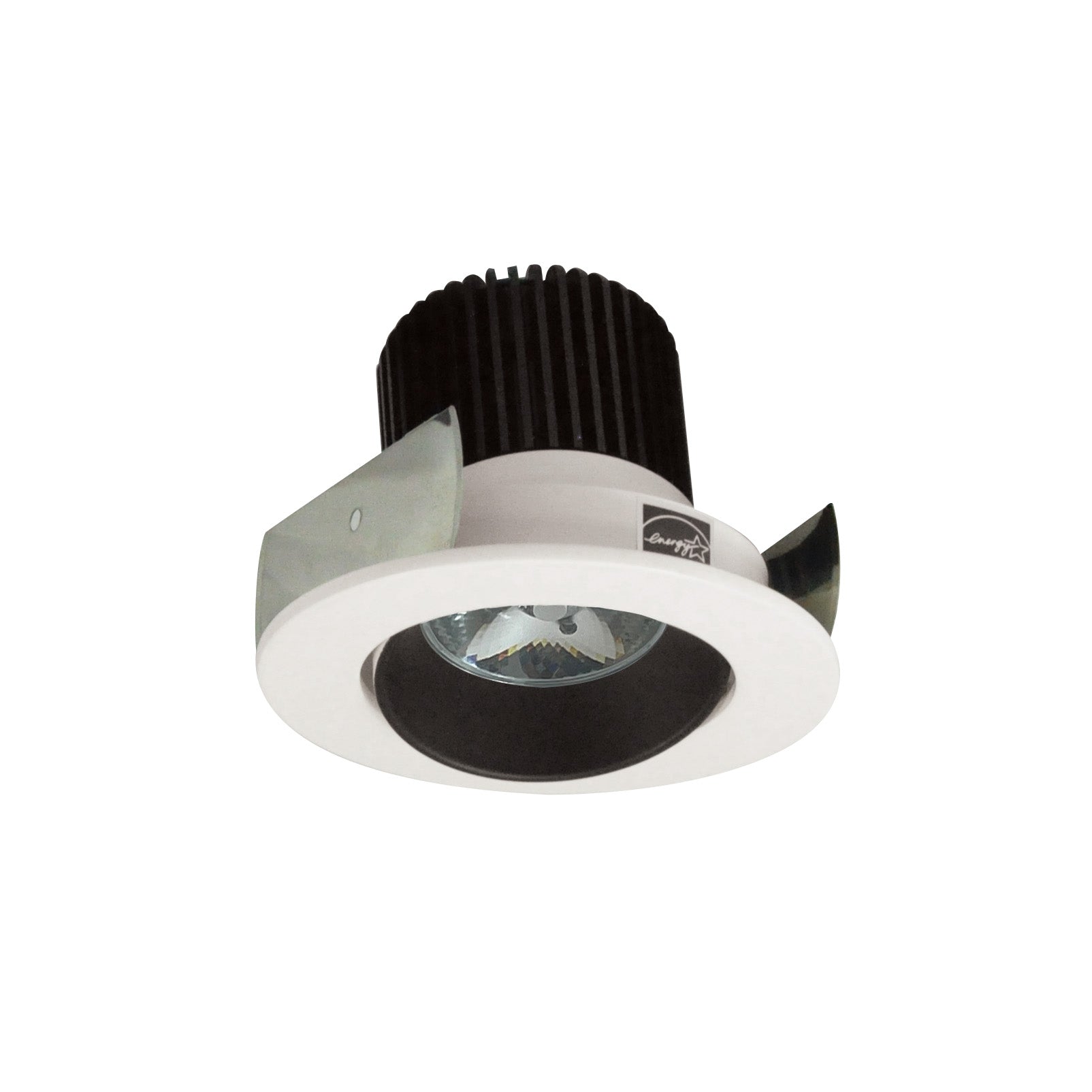 Nora Lighting NIOB-2RC27QBW - Recessed - 2 Inch Iolite LED Round Adjustable Cone Reflector, 10-Degree Optic, 800lm / 12W, 2700K, Black Reflector / White Flange