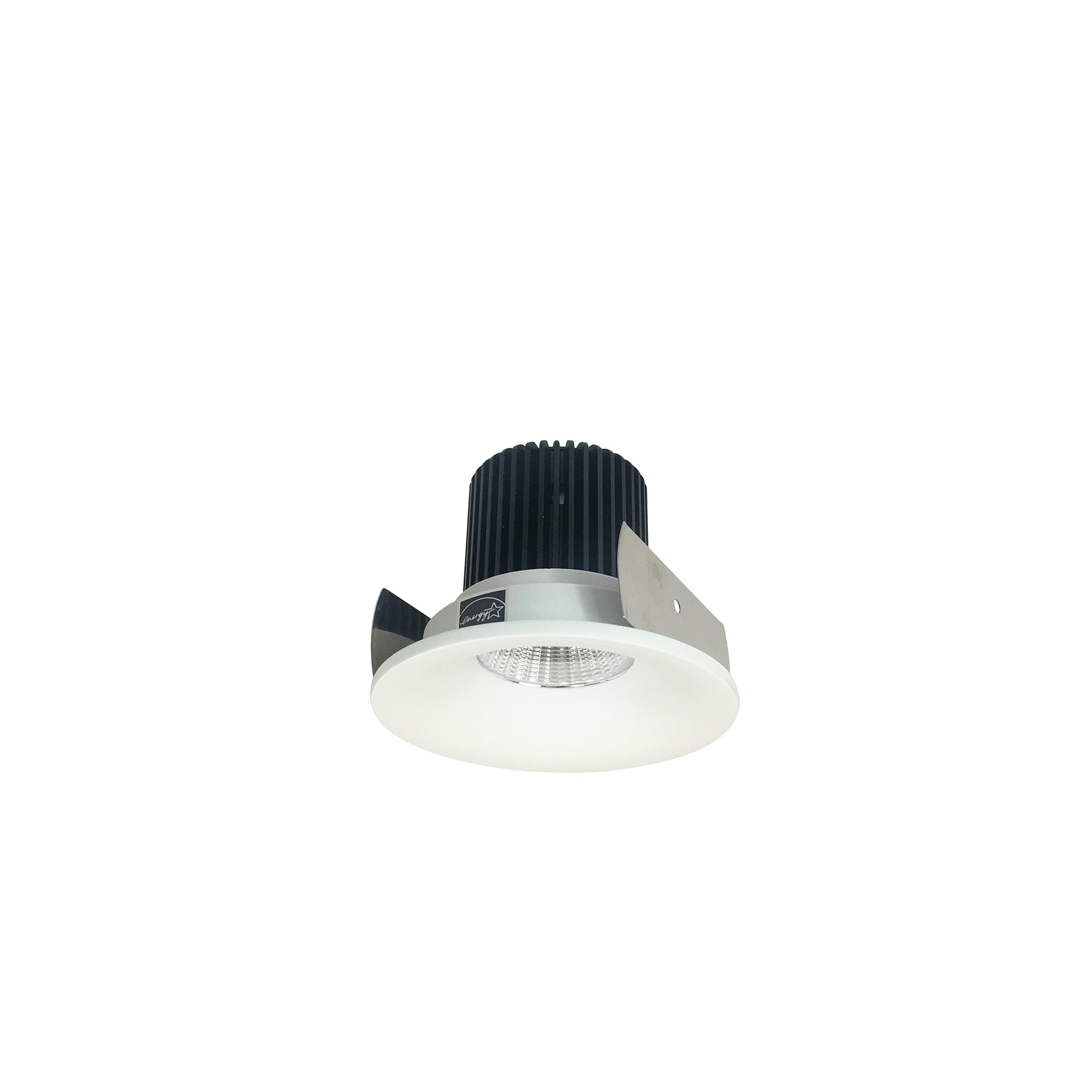 Nora Lighting NIOB-2RNBCDXMPW - Recessed - 2 Inch Iolite LED Round Bullnose, 800lm / 14W, Comfort Dim, Matte Powder White Finish