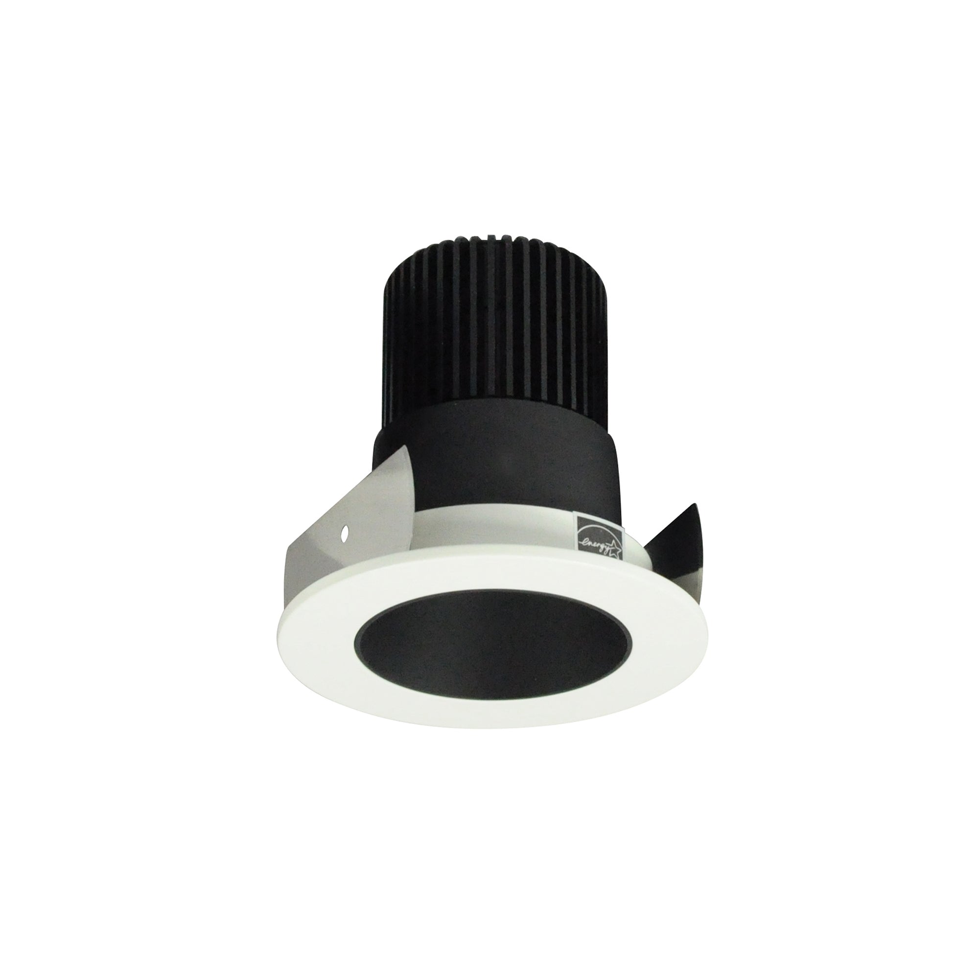 Nora Lighting NIOB-2RNDC27QBW - Recessed - 2 Inch Iolite LED Round Reflector, 10-Degree Optic, 800lm / 12W, 2700K, Black Reflector / White Flange