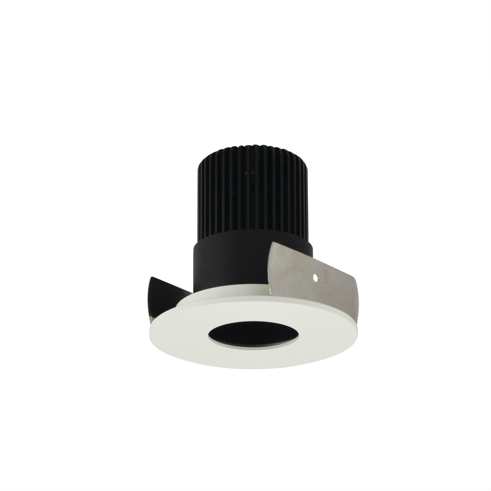 Nora Lighting NIOB-2RPH35QBMPW - Recessed - 2 Inch Iolite LED Round Pinhole, 10-Degree Optic, 800lm / 12W, 3500K, Black Pinhole / Matte Powder White Flange