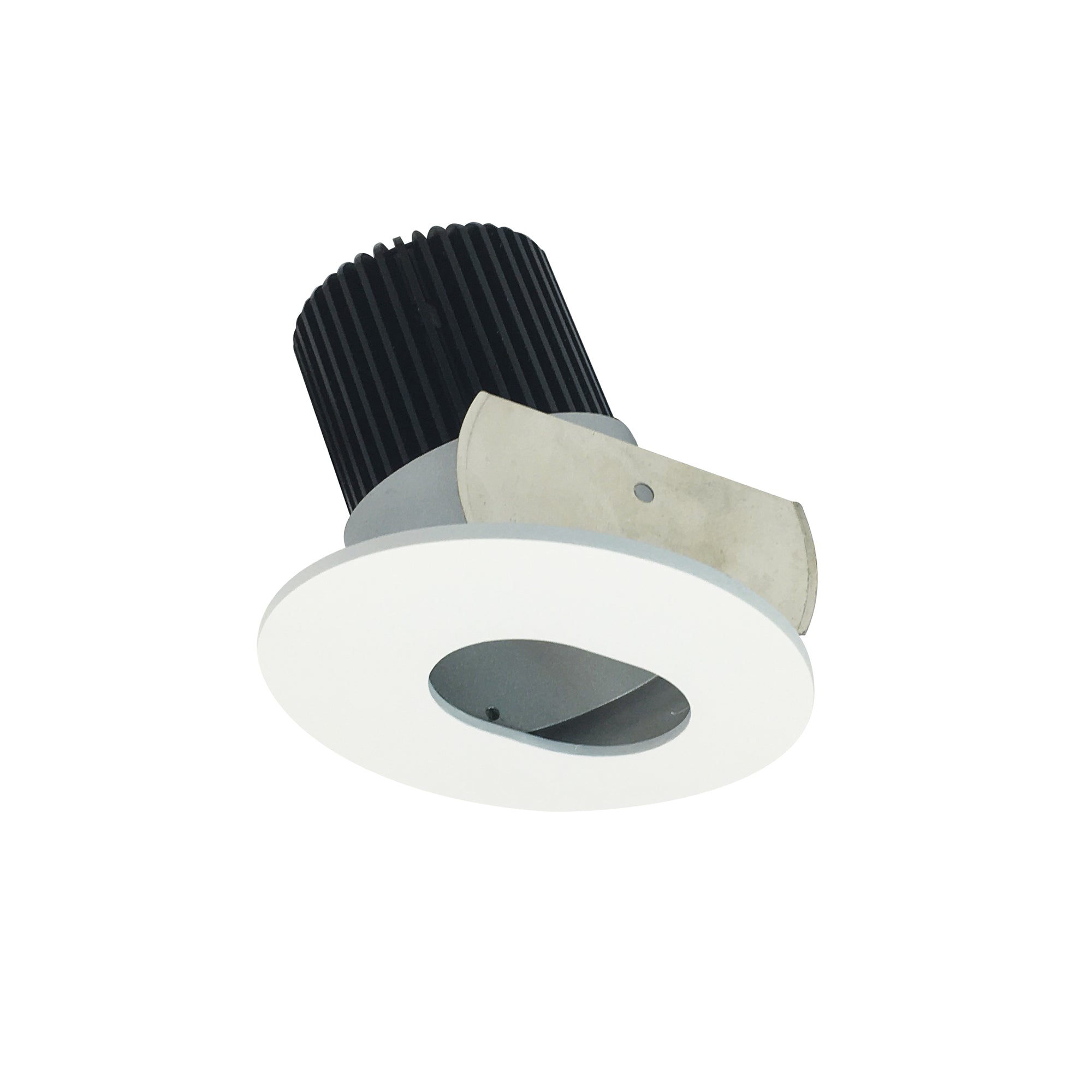 Nora Lighting NIOB-2RSLCDXMPW - Recessed - 2 Inch Iolite LED Round Adjustable Slot Aperture, 800lm / 14W, Comfort Dim, Matte Powder White Slot Aperture / Matte Powder White Flange