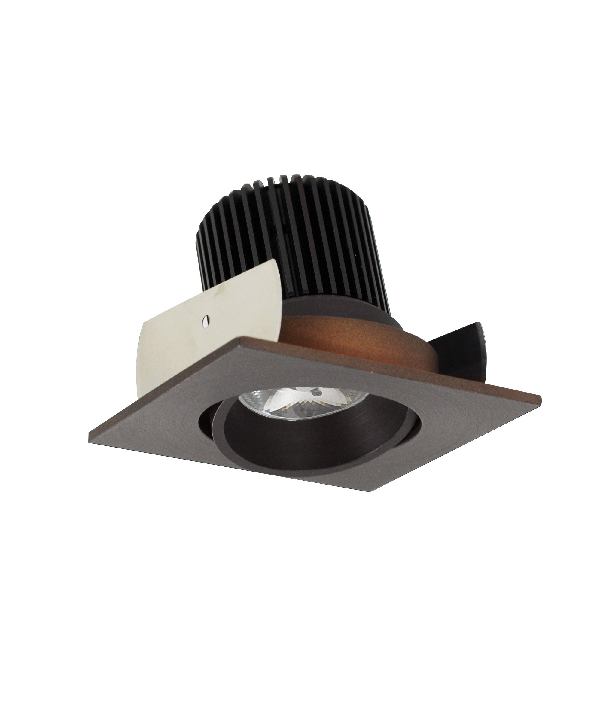 Nora Lighting NIOB-2SC35QBZ - Recessed - 2 Inch Iolite LED Square Adjustable Cone Reflector, 10-Degree Optic, 800lm / 12W, 3500K, Bronze Reflector / Bronze Flange