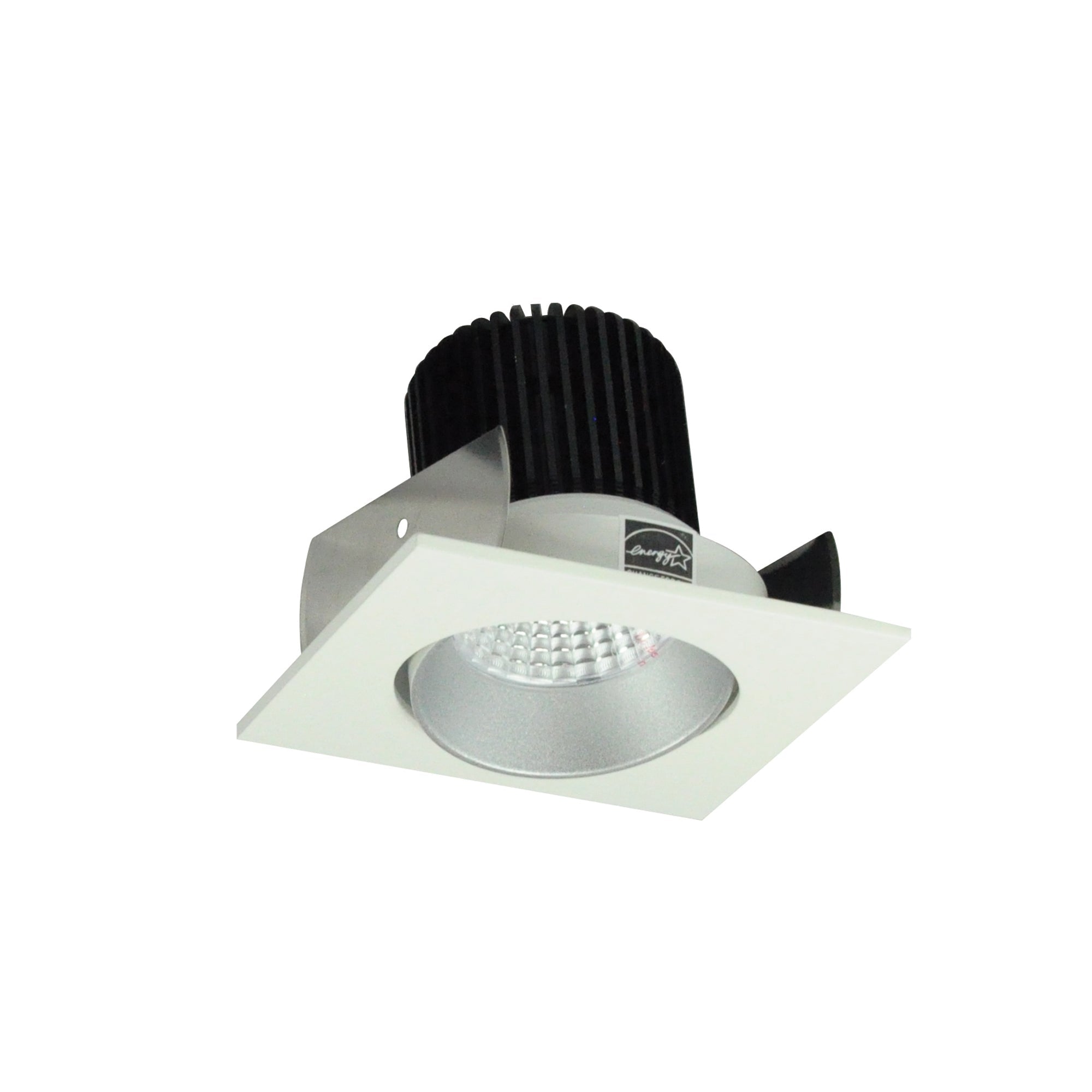 Nora Lighting NIOB-2SC27XHW/10 - Recessed - 2 Inch Iolite LED Square Adjustable Cone Reflector, 1000lm / 14W, 2700K, Haze Reflector / White Flange