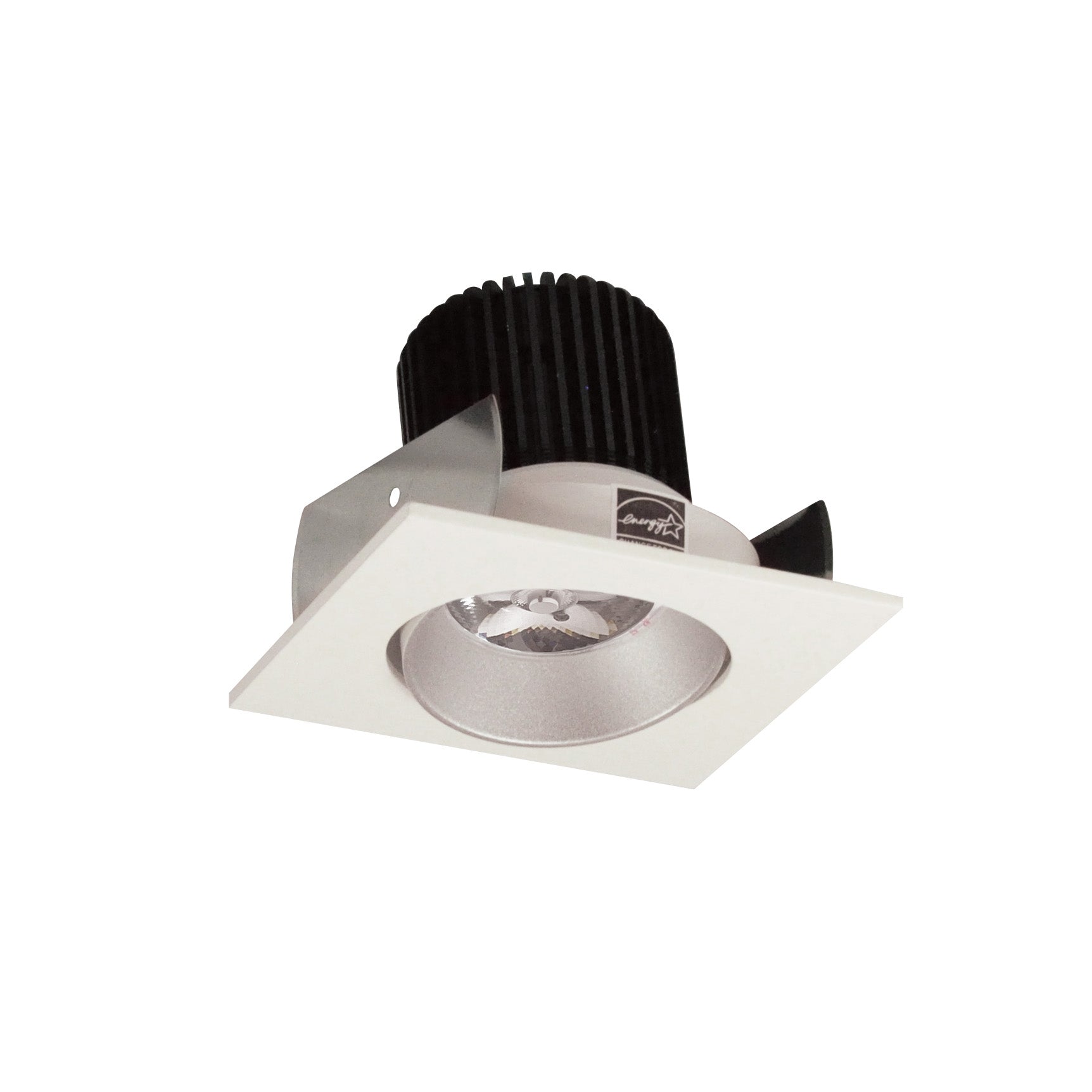 Nora Lighting NIOB-2SC27QHW - Recessed - 2 Inch Iolite LED Square Adjustable Cone Reflector, 10-Degree Optic, 800lm / 12W, 2700K, Haze Reflector / White Flange