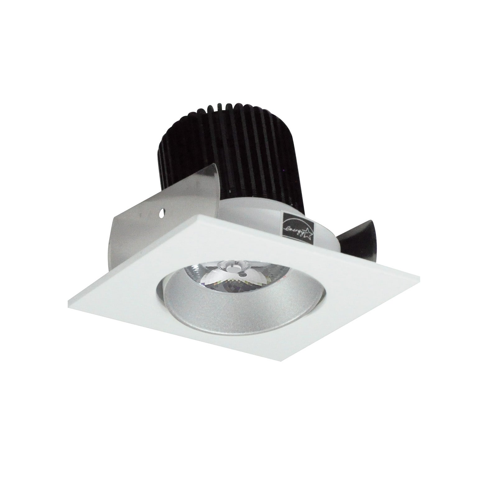 Nora Lighting NIOB-2SC27QHZMPW - Recessed - 2 Inch Iolite LED Square Adjustable Cone Reflector, 10-Degree Optic, 800lm / 12W, 2700K, Haze Reflector / Matte Powder White Flange