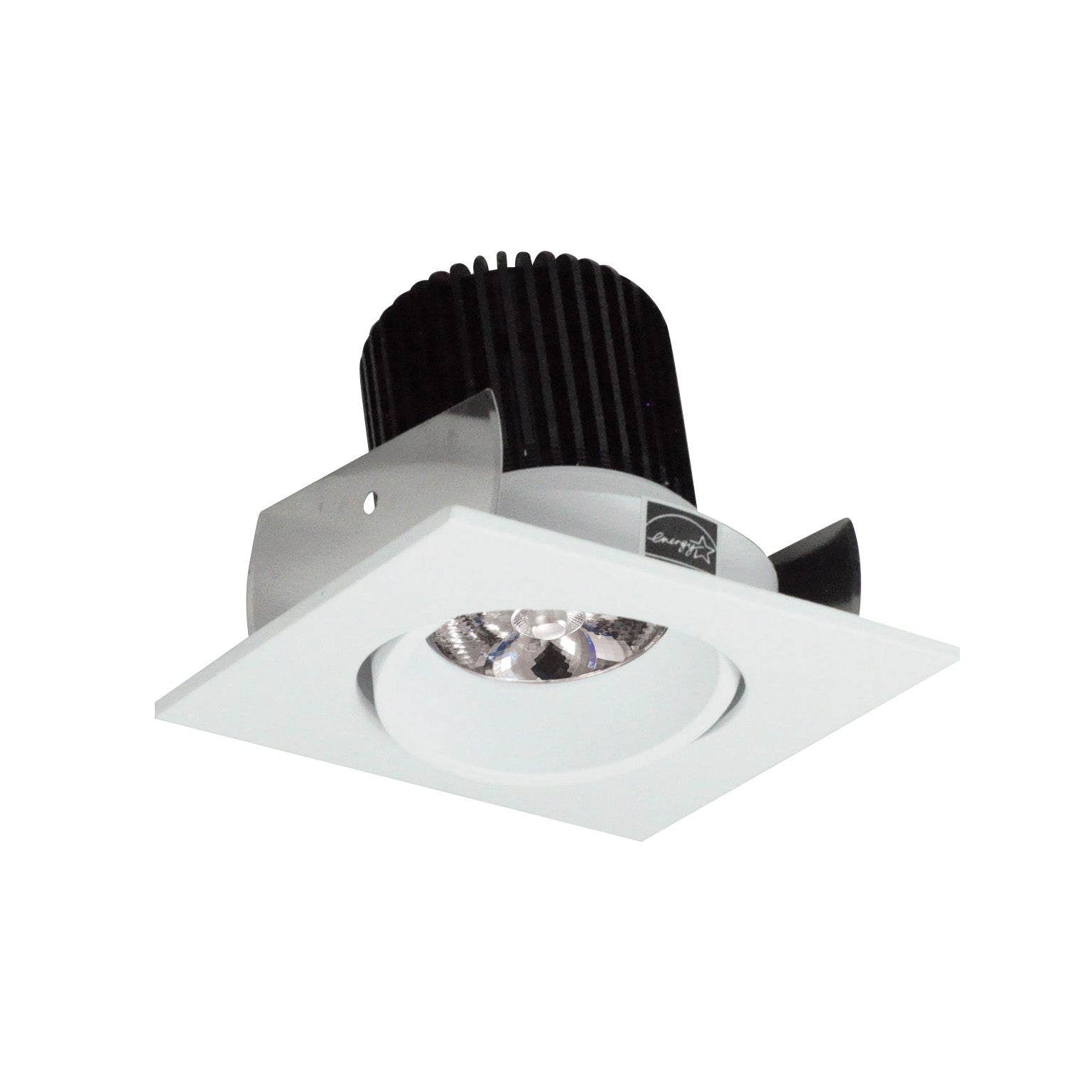 Nora Lighting NIOB-2SC35QWW - Recessed - 2 Inch Iolite LED Square Adjustable Cone Reflector, 10-Degree Optic, 800lm / 12W, 3500K, White Reflector / White Flange