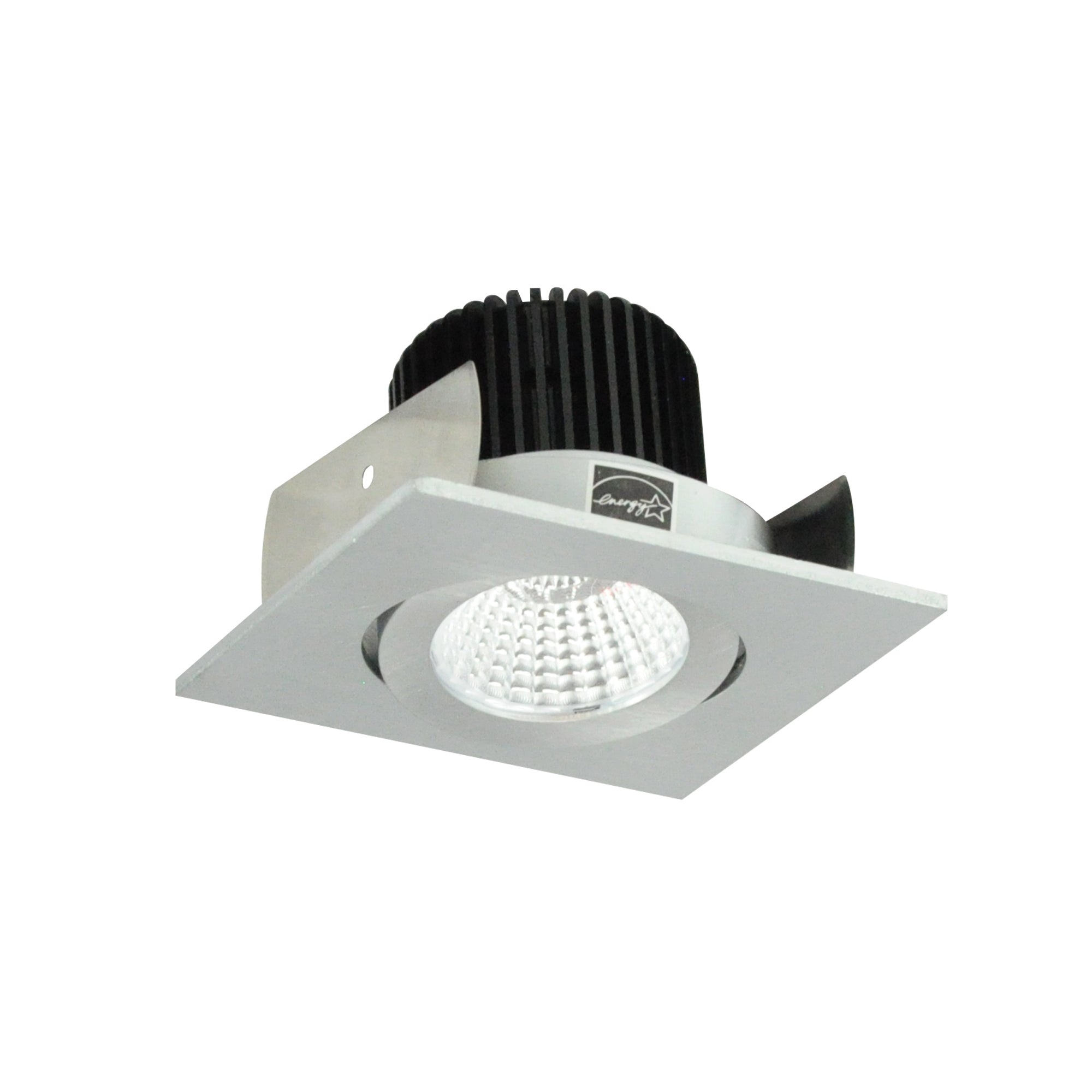 Nora Lighting NIOB-2SGCDXNN - Recessed - 2 Inch Iolite LED Square Adjustable Gimbal, 800lm / 14W, Comfort Dim, Natural Metal Finish