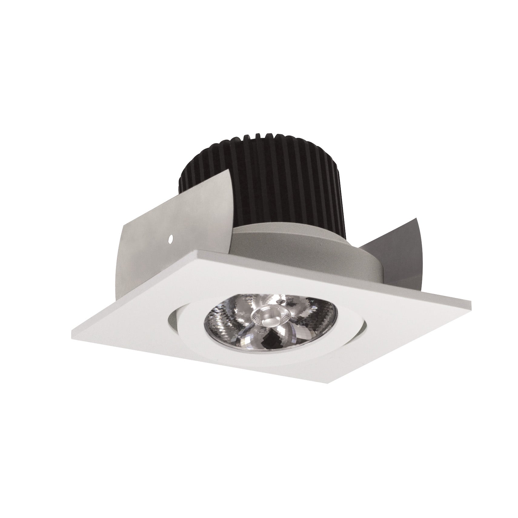 Nora Lighting NIOB-2SG40QWW - Recessed - 2 Inch Iolite LED Square Adjustable Gimbal, 10-Degree Optic, 800lm / 12W, 4000K, White Finish