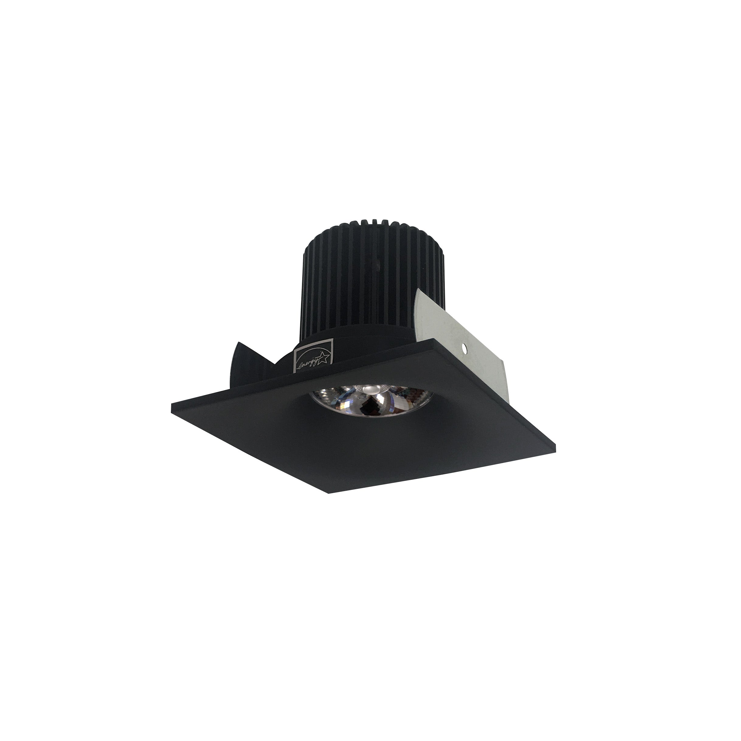 Nora Lighting NIOB-2SNB27QBB - Recessed - 2 Inch Iolite LED Square Bullnose, 10-Degree Optic, 800lm / 12W, 2700K, Black Finish