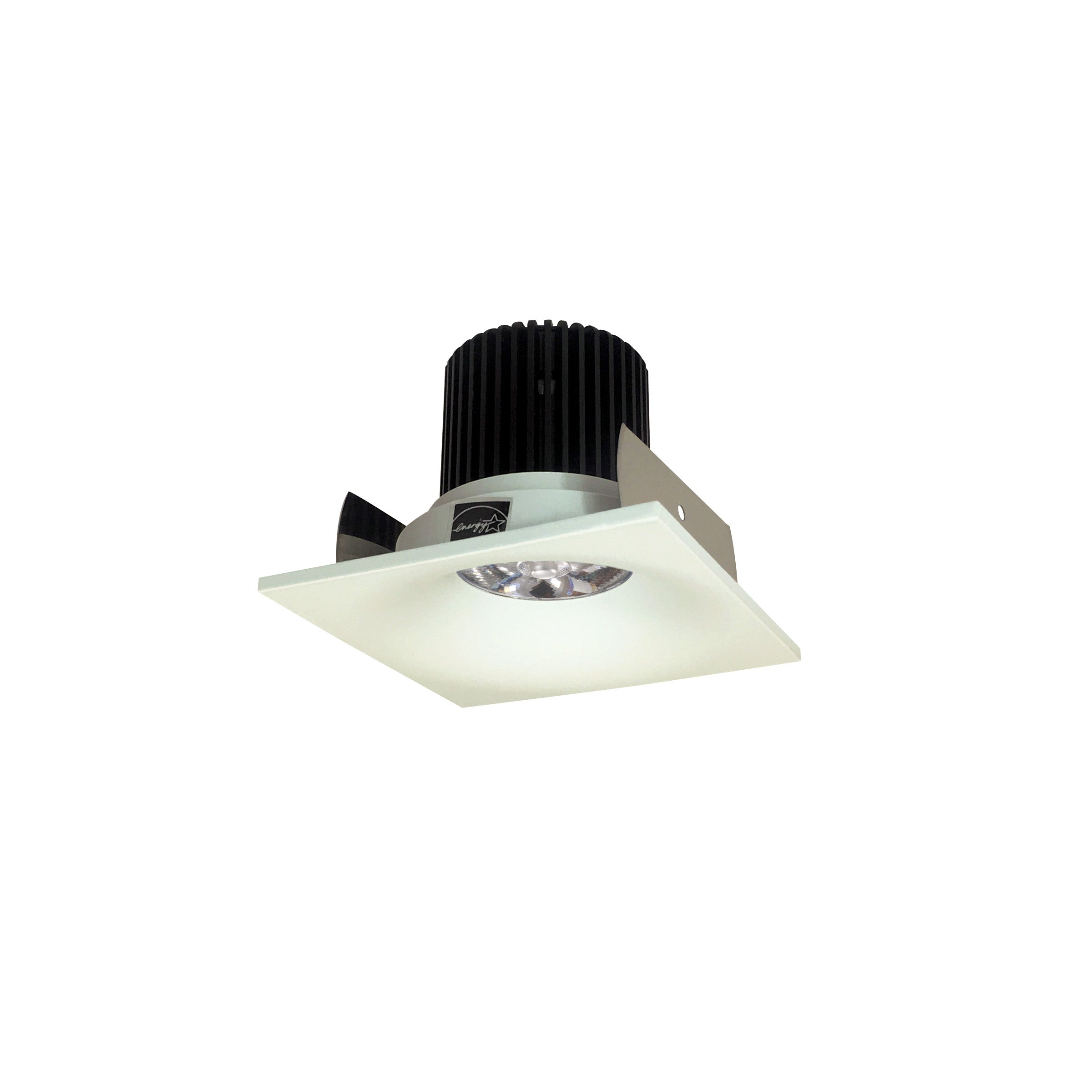 Nora Lighting NIOB-2SNB27QWW - Recessed - 2 Inch Iolite LED Square Bullnose, 10-Degree Optic, 800lm / 12W, 2700K, White Finish