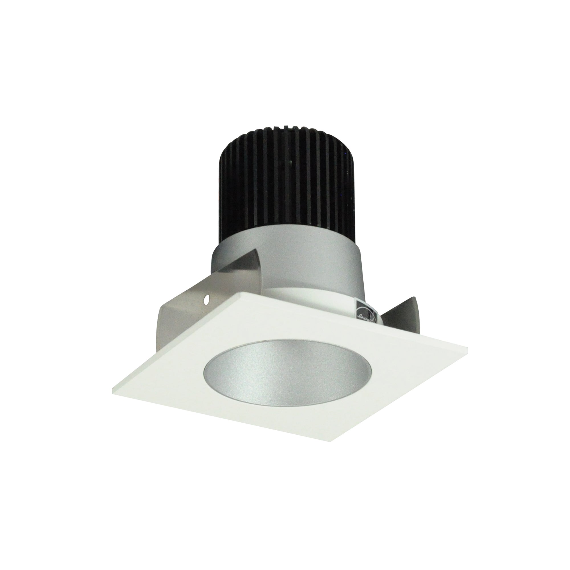 Nora Lighting NIOB-2SNDC27QHW - Recessed - 2 Inch Iolite LED Square Reflector with Round Aperture, 10-Degree Optic, 800lm / 12W, 2700K, Haze Reflector / White Flange