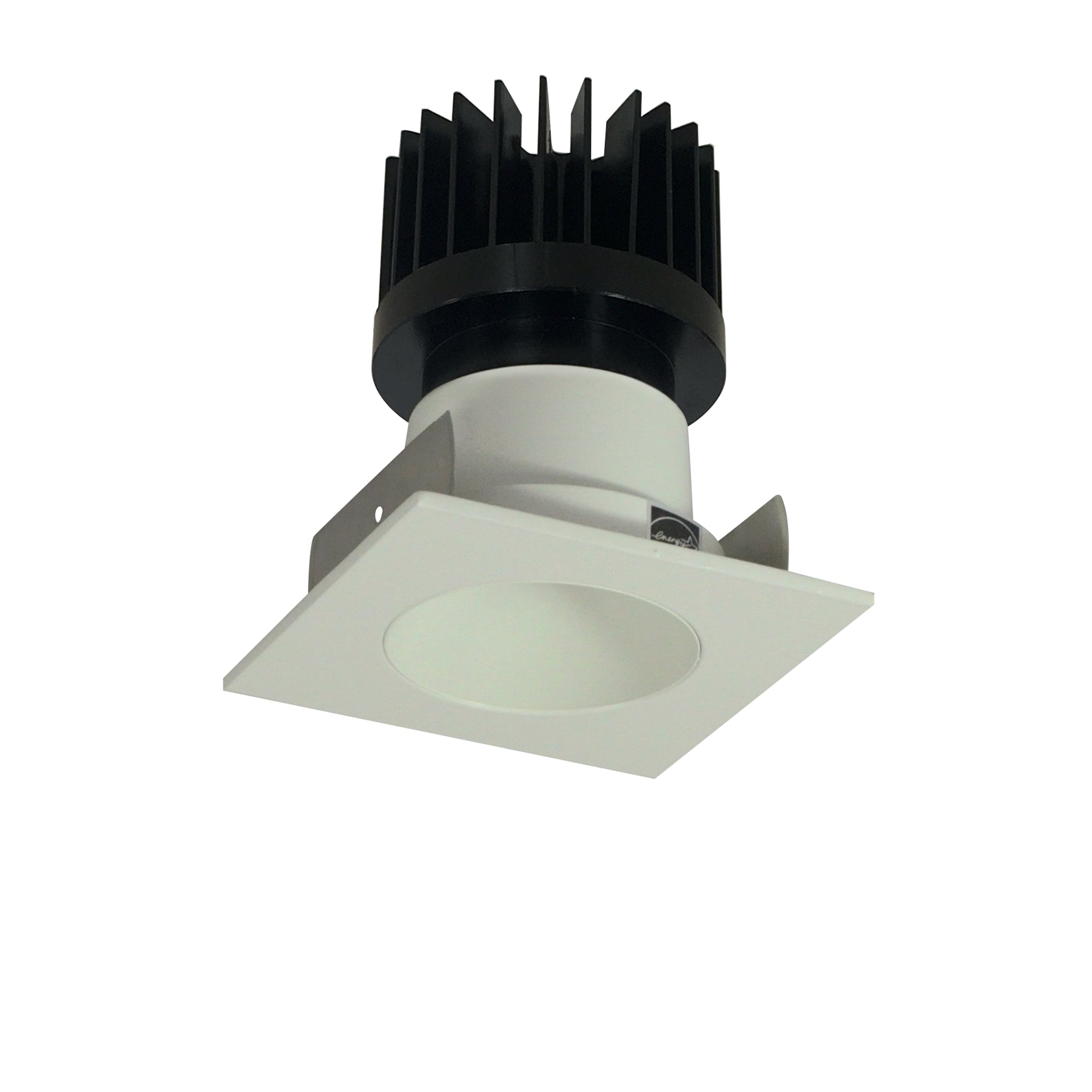 Nora Lighting NIOB-2SNDC27XWW/HL - Recessed - 2 Inch Iolite LED Square Reflector with Round Aperture, 1500lm/2000lm/2500lm (varies by housing), 2700K, White Reflector / White Flange