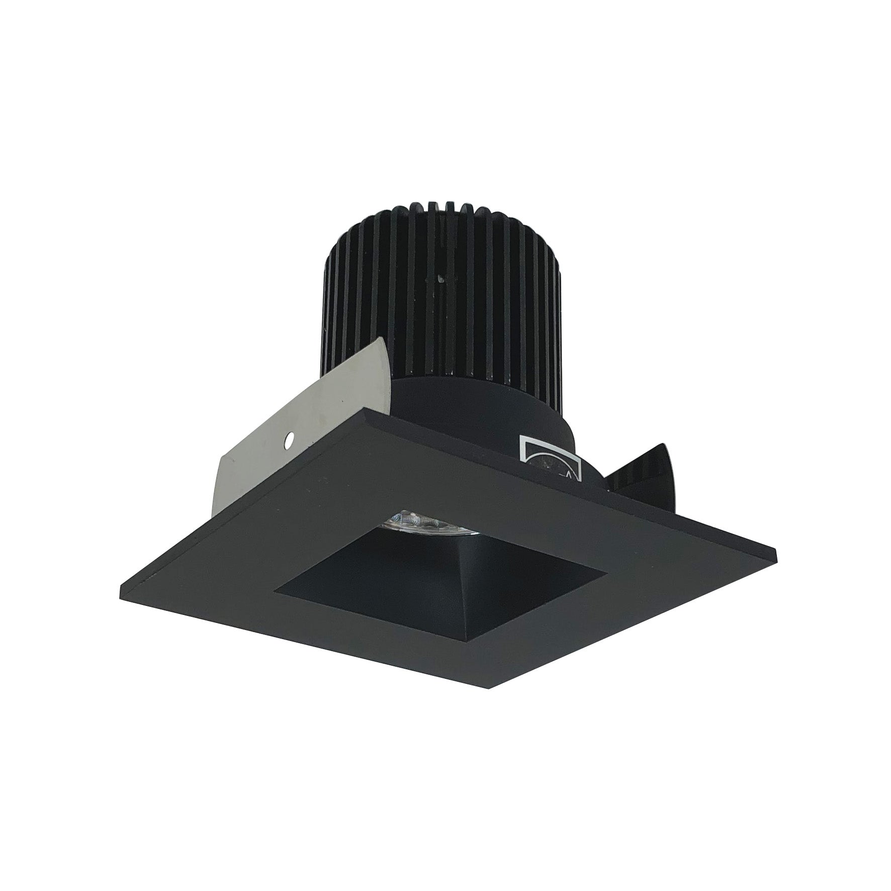 Nora Lighting NIOB-2SNDSQ27QBB - Recessed - 2 Inch Iolite LED Square Reflector with Square Aperture, 10-Degree Optic, 800lm / 12W, 2700K, Black Reflector / Black Flange