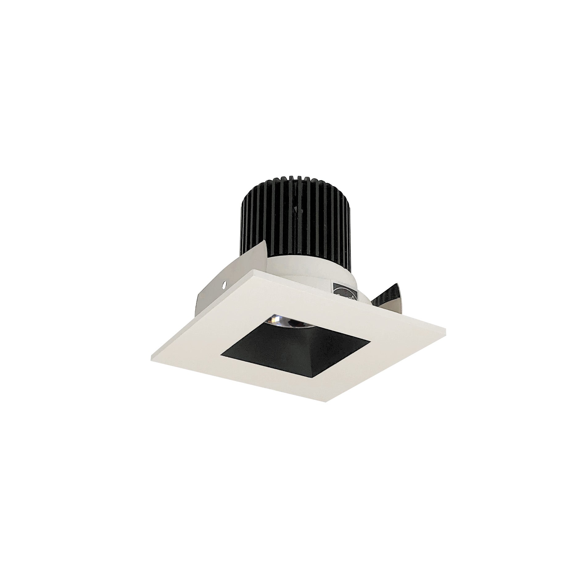 Nora Lighting NIOB-2SNDSQ27QBW - Recessed - 2 Inch Iolite LED Square Reflector with Square Aperture, 10-Degree Optic, 800lm / 12W, 2700K, Black Reflector / White Flange