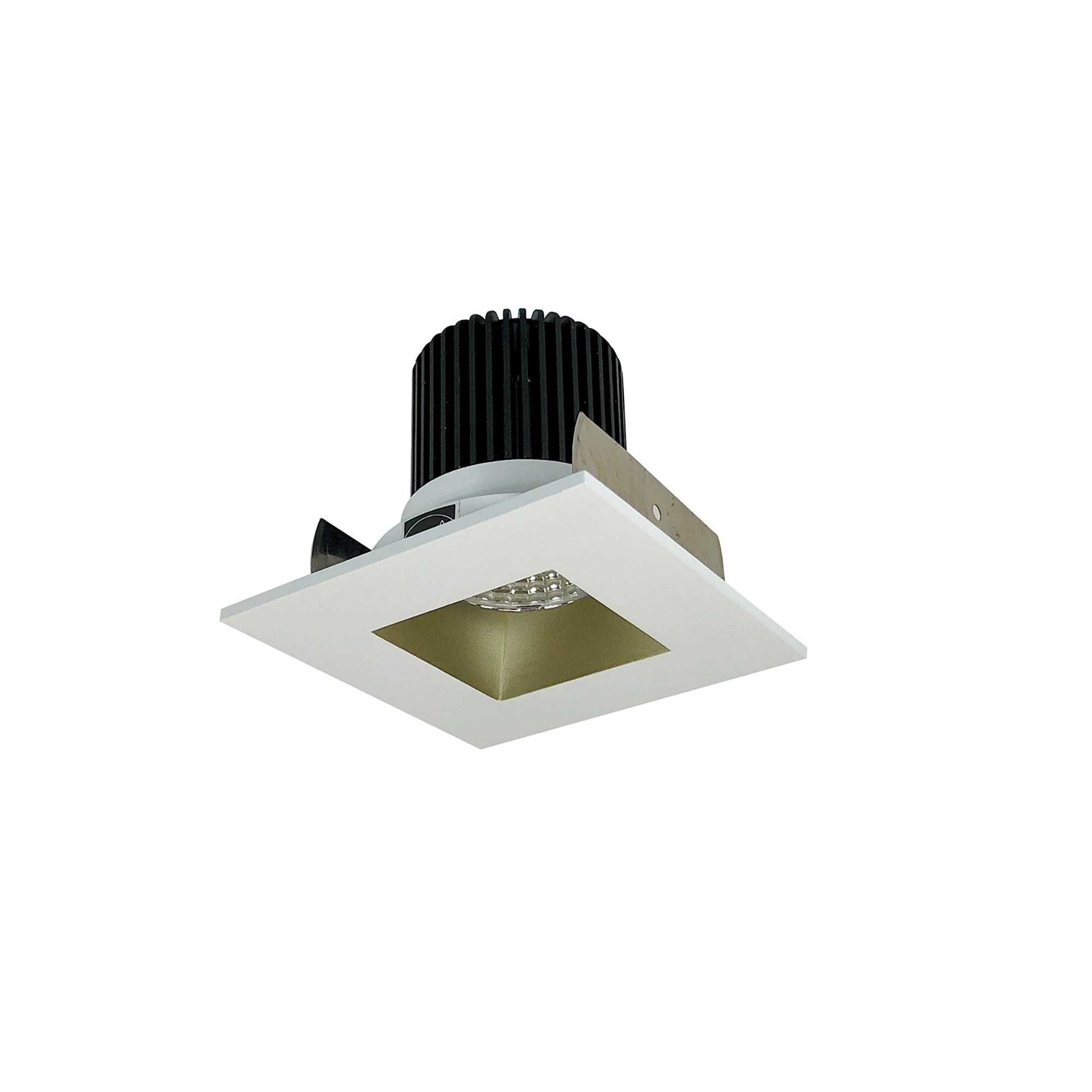 Nora Lighting NIOB-2SNDSQ27XCHMPW/10 - Recessed - 2 Inch Iolite LED Square Reflector with Square Aperture, 1000lm / 14W, 2700K, Champagne Haze Reflector / Matte Powder White Flange