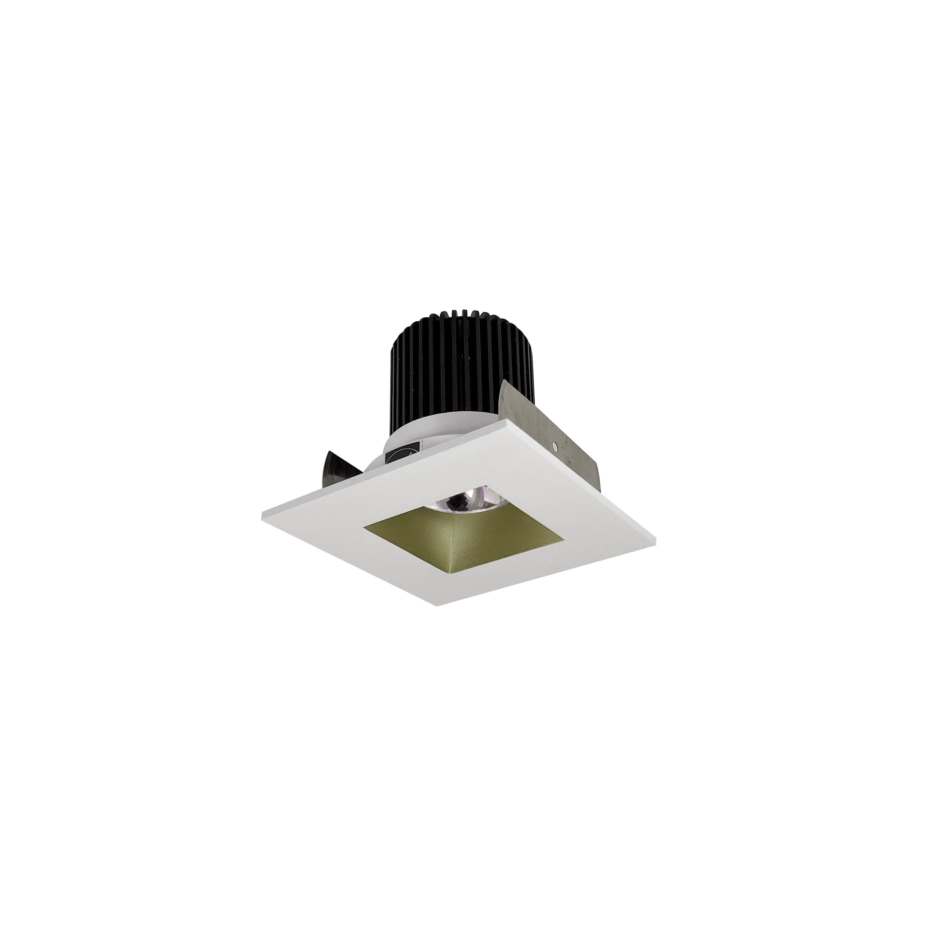 Nora Lighting NIOB-2SNDSQ27QCHMPW - Recessed - 2 Inch Iolite LED Square Reflector with Square Aperture, 10-Degree Optic, 800lm / 12W, 2700K, Champagne Haze Reflector / Matte Powder White Flange