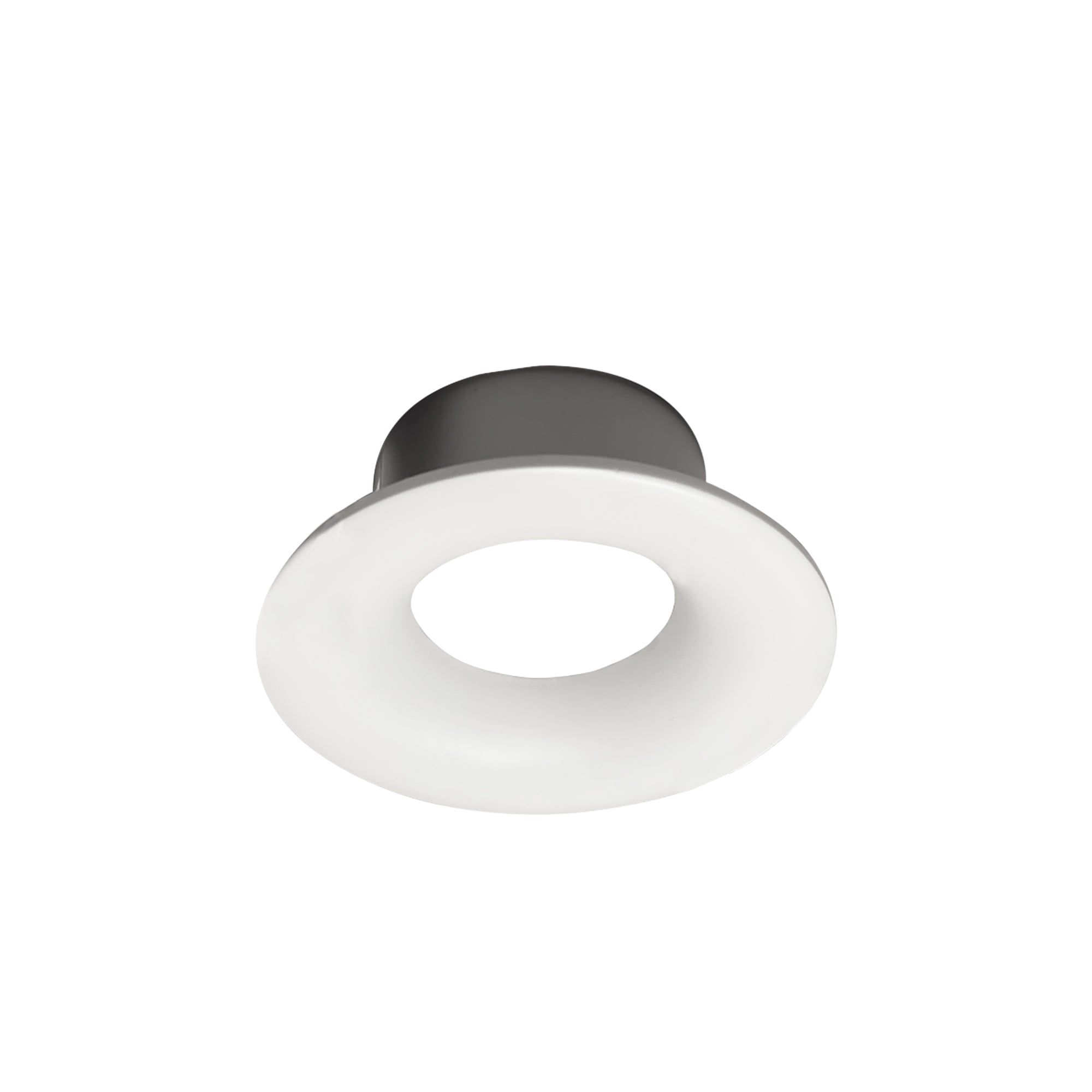 Nora Lighting NIOC-1RNBWW - Recessed - 1 Inch Iolite Can-less Round Bullnose Trim, White finish