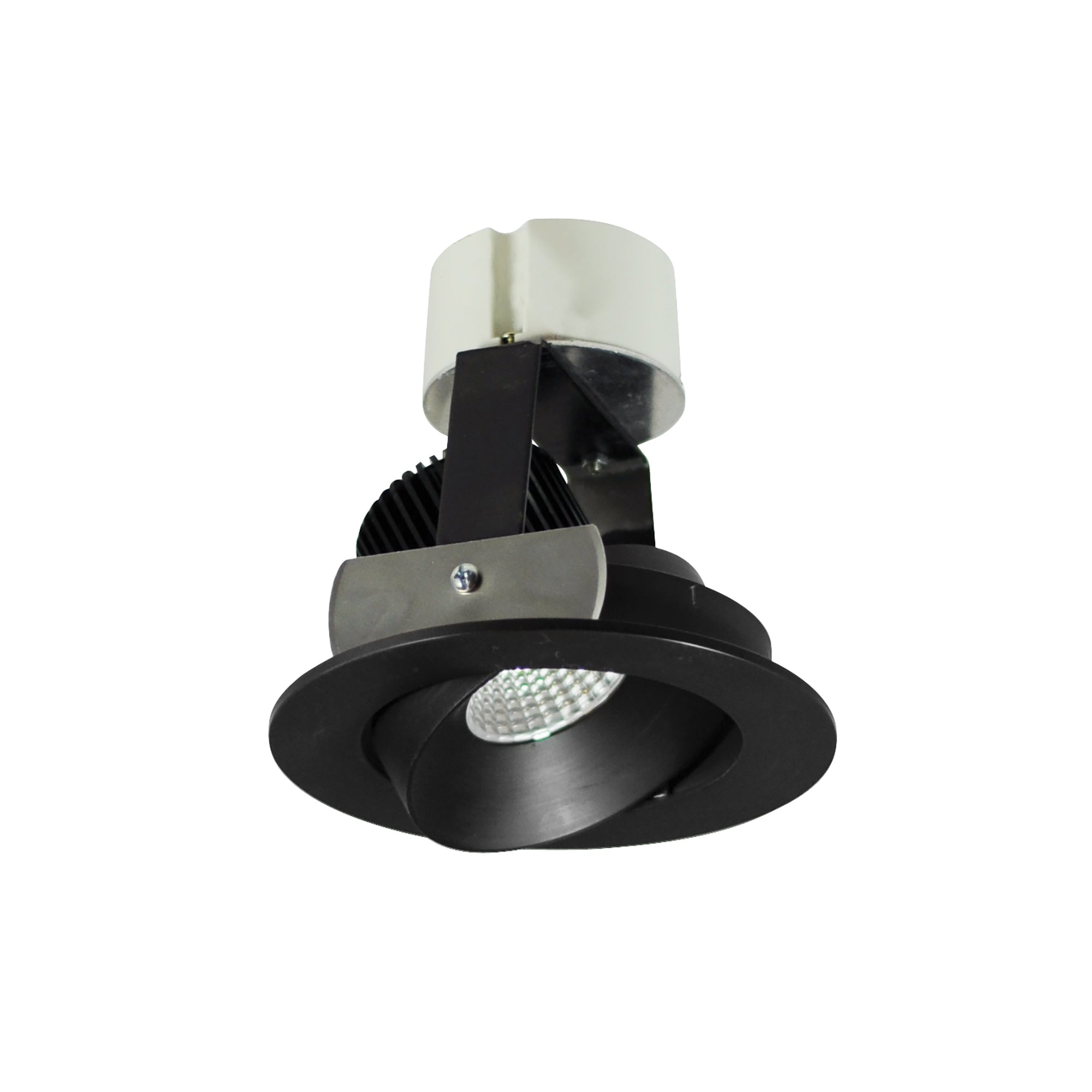 Nora Lighting NIR-4RC35XBB/10 - Recessed - 4 Inch Iolite LED Round Adjustable Cone Retrofit, 100lm / 12W, 3500K, Black Reflector / Black Flange