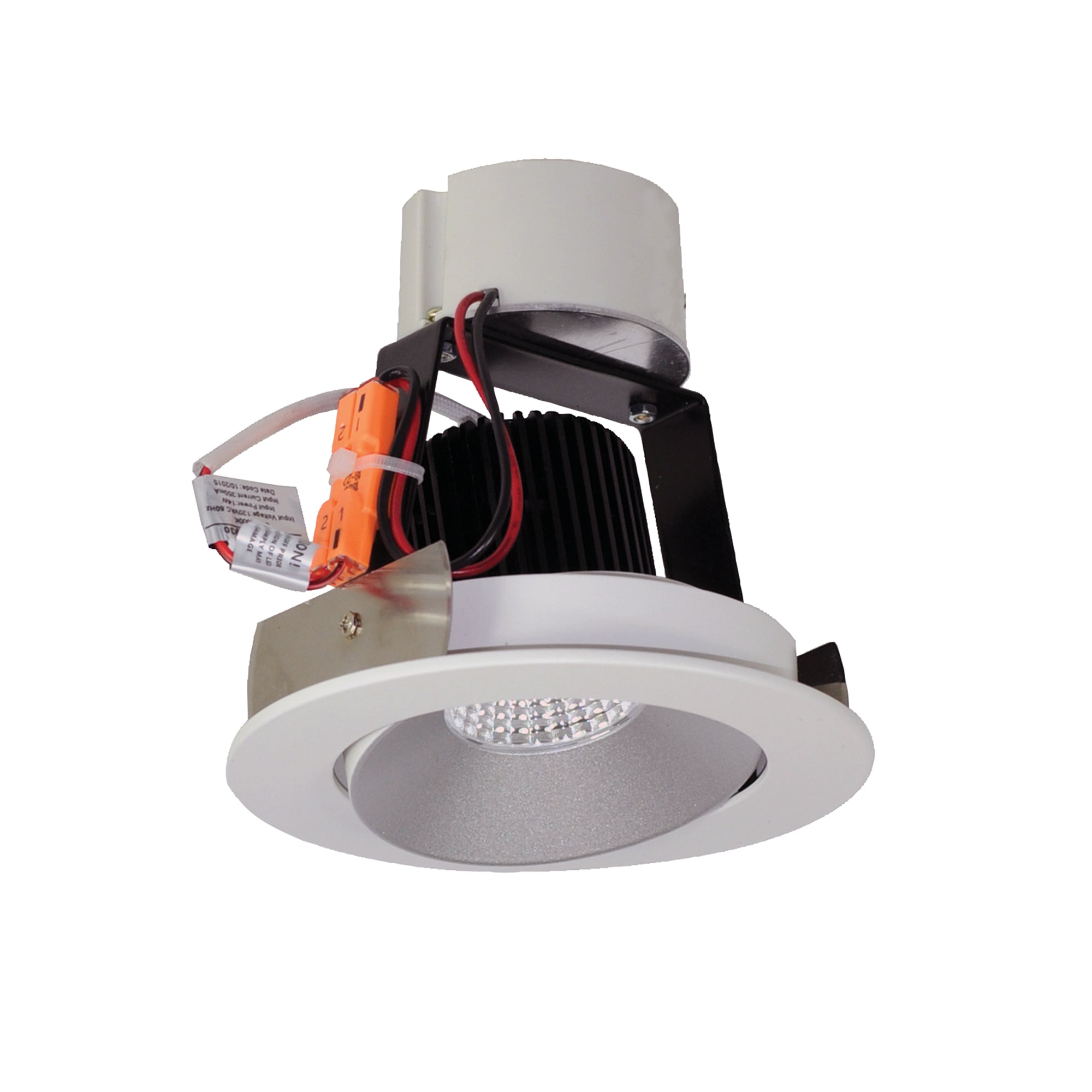 Nora Lighting NIR-4RC50XHW - Recessed - 4 Inch Iolite LED Round Adjustable Cone Retrofit, 800lm / 12W, 5000K, Haze Reflector / White Flange