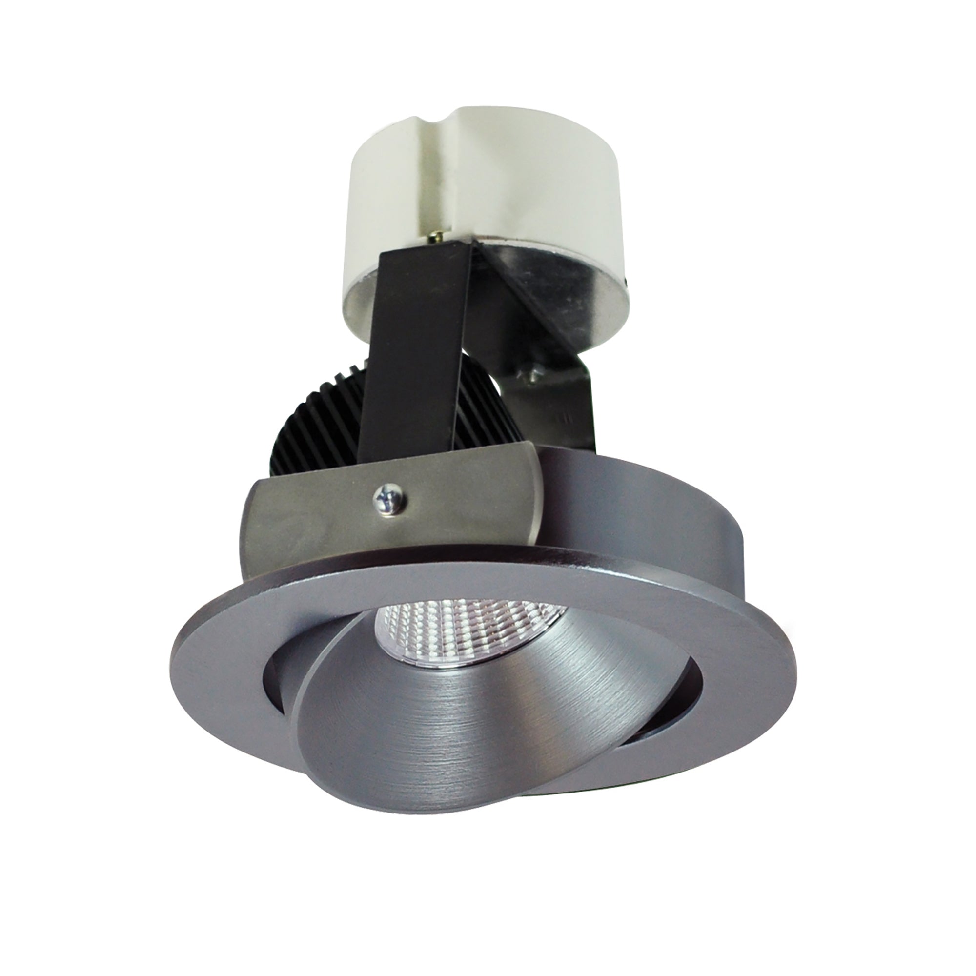 Nora Lighting NIR-4RC50XNN - Recessed - 4 Inch Iolite LED Round Adjustable Cone Retrofit, 800lm / 12W, 5000K, Natural Metal Reflector / Natural Metal Flange