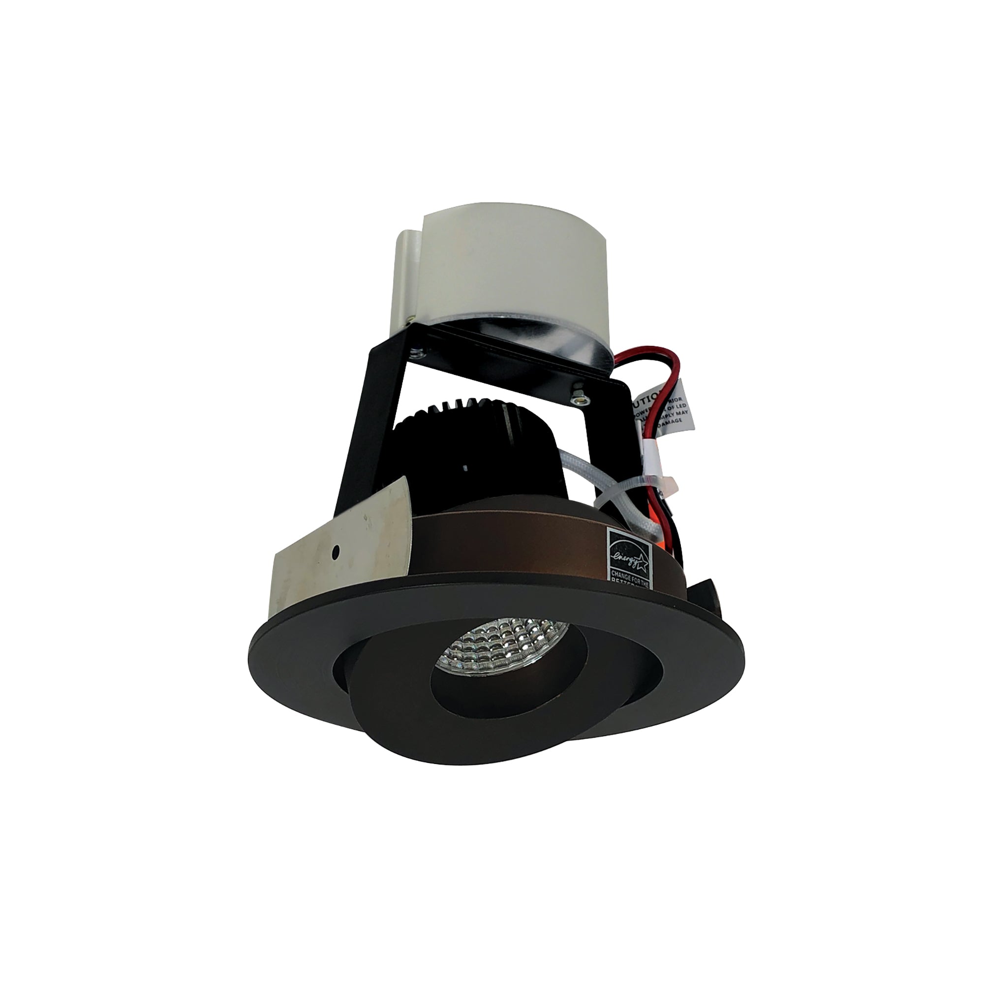 Nora Lighting NIR-4RGCDXBZ - Recessed - 4 Inch Iolite LED Round Adjustable Gimbal Retrofit, 800lm / 12W, Comfort Dim, Bronze Finish