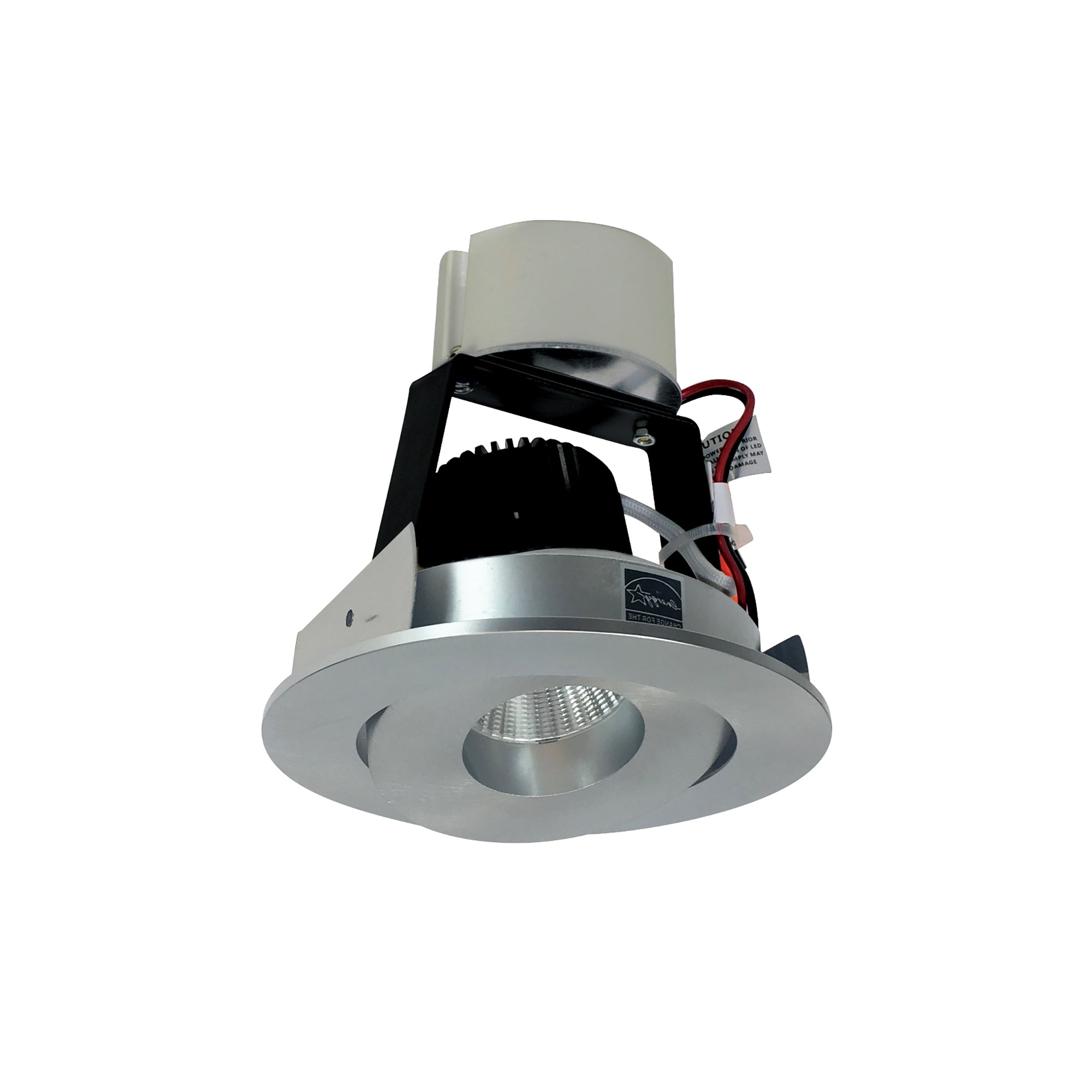 Nora Lighting NIR-4RG50XNN - Recessed - 4 Inch Iolite LED Round Adjustable Gimbal Retrofit, 800lm / 12W, 5000K, Natural Metal Finish