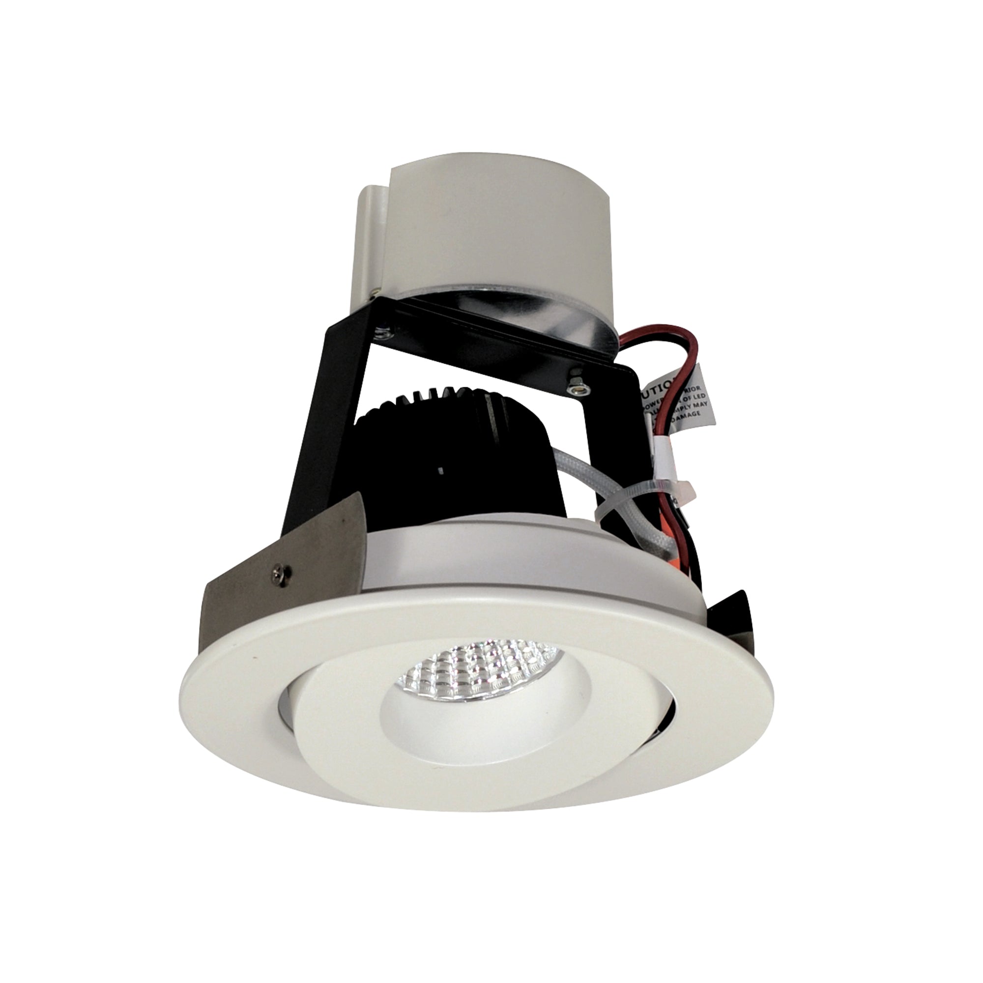 Nora Lighting NIR-4RGCDXWW - Recessed - 4 Inch Iolite LED Round Adjustable Gimbal Retrofit, 800lm / 12W, Comfort Dim, White Finish