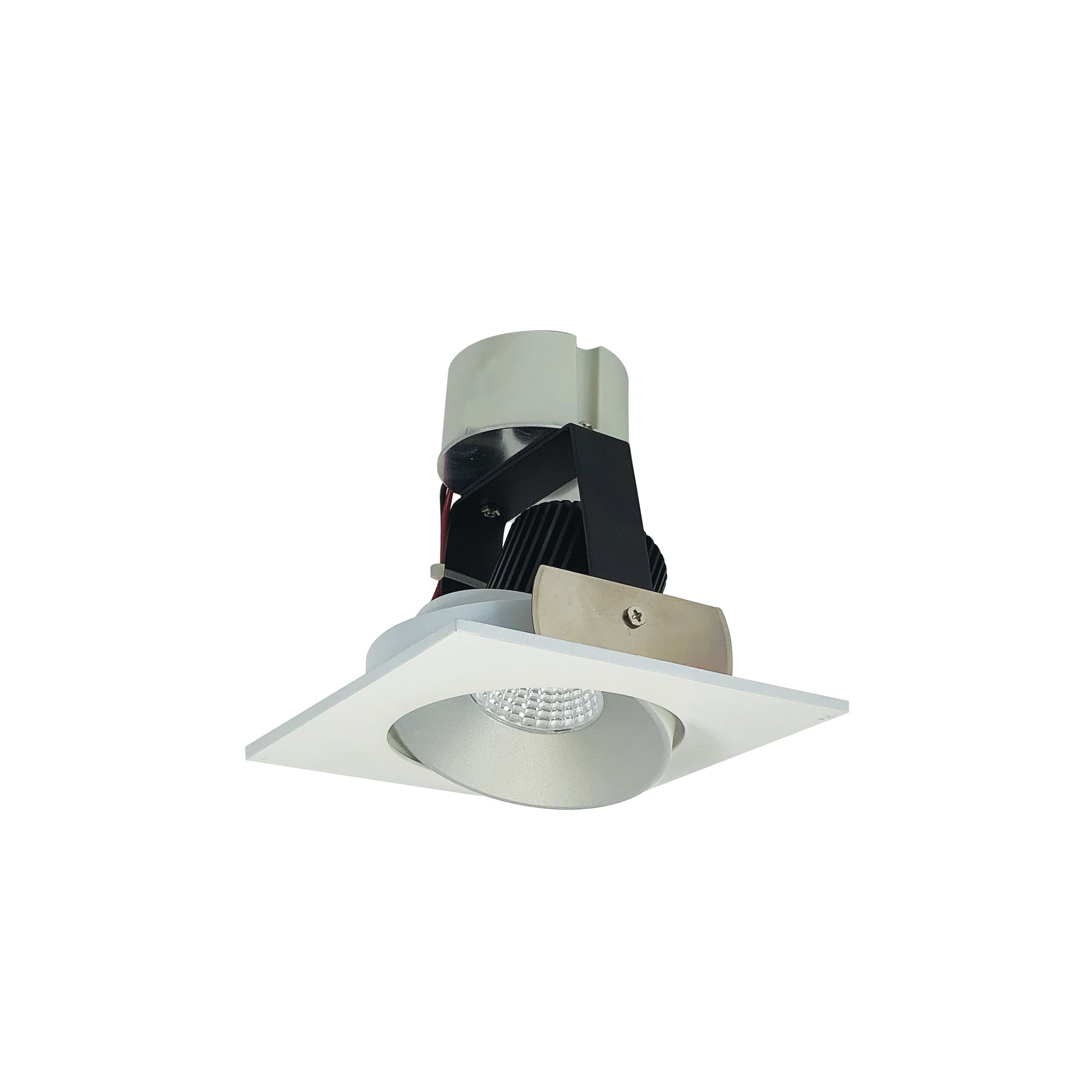 Nora Lighting NIR-4SC50XHW - Recessed - 4 Inch Iolite LED Square Adjustable Cone Retrofit, 800lm / 12W, 5000K, Haze Reflector / White Flange