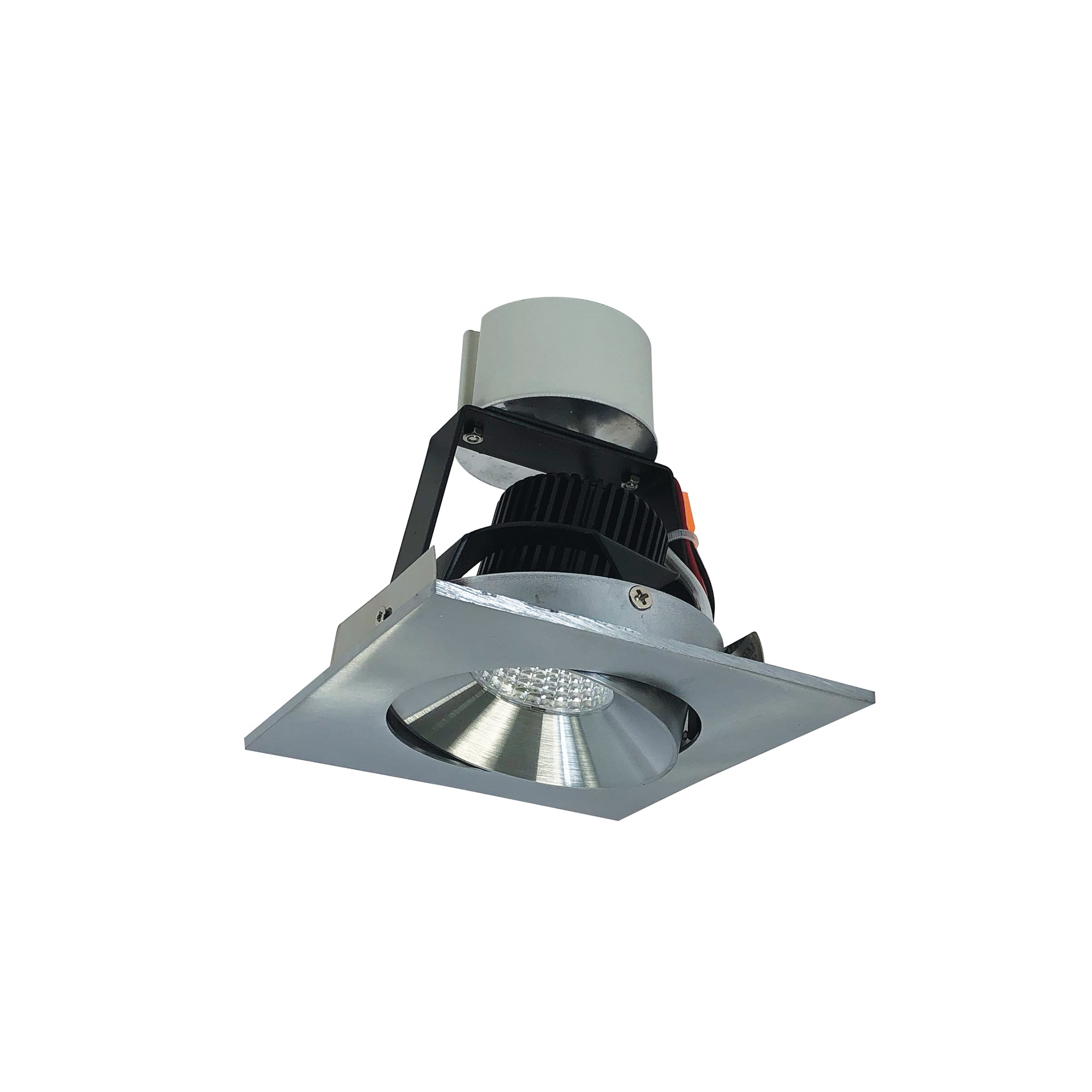 Nora Lighting NIR-4SC27XNN/10 - Recessed - 4 Inch Iolite LED Square Adjustable Cone Retrofit, 1000lm / 12W, 2700K, Natural Metal Reflector / Natural Metal Flange