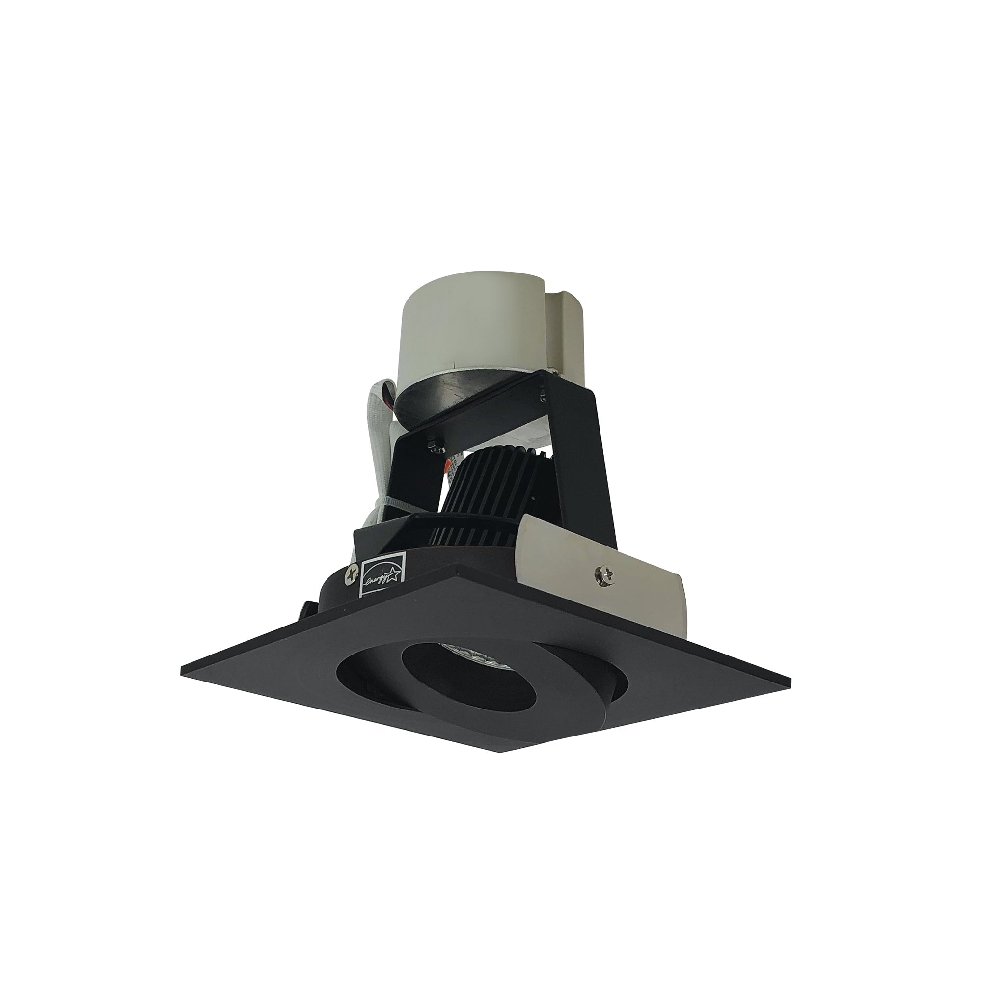 Nora Lighting NIR-4SGCDXBB - Recessed - 4 Inch Iolite LED Square Adjustable Gimbal Retrofit, 800lm / 12W, Comfort Dim, Black Finish