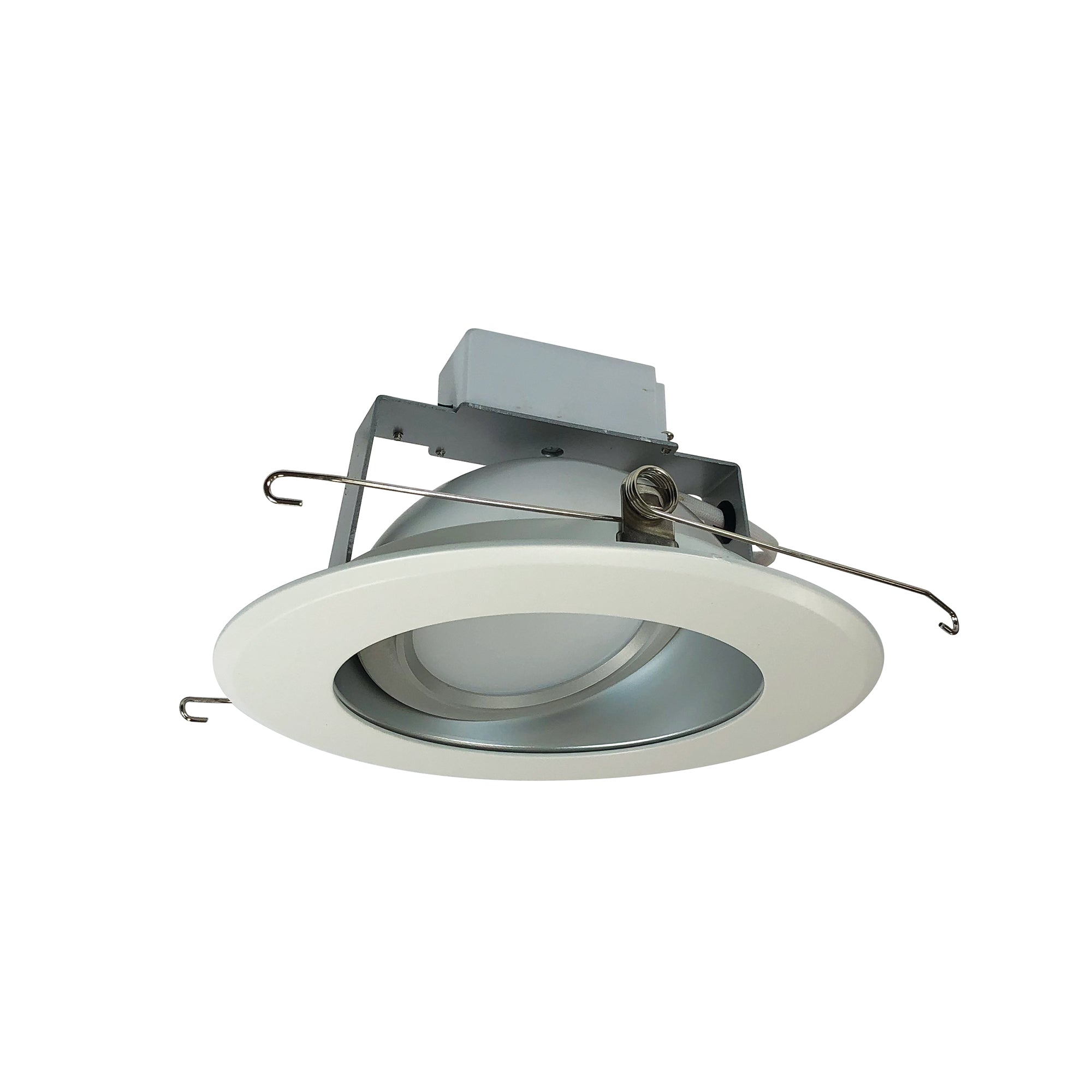 Nora Lighting NLCBC-66935XHZWLE4EM - Recessed - 6 Inch Cobalt Adjustable LED Retrofit, 1200lm / 14W, 3500K, Haze Reflector / White Flange, 120V-277V input; Triac / ELV / 0-10V dimming, Pre-Wired for Emergency