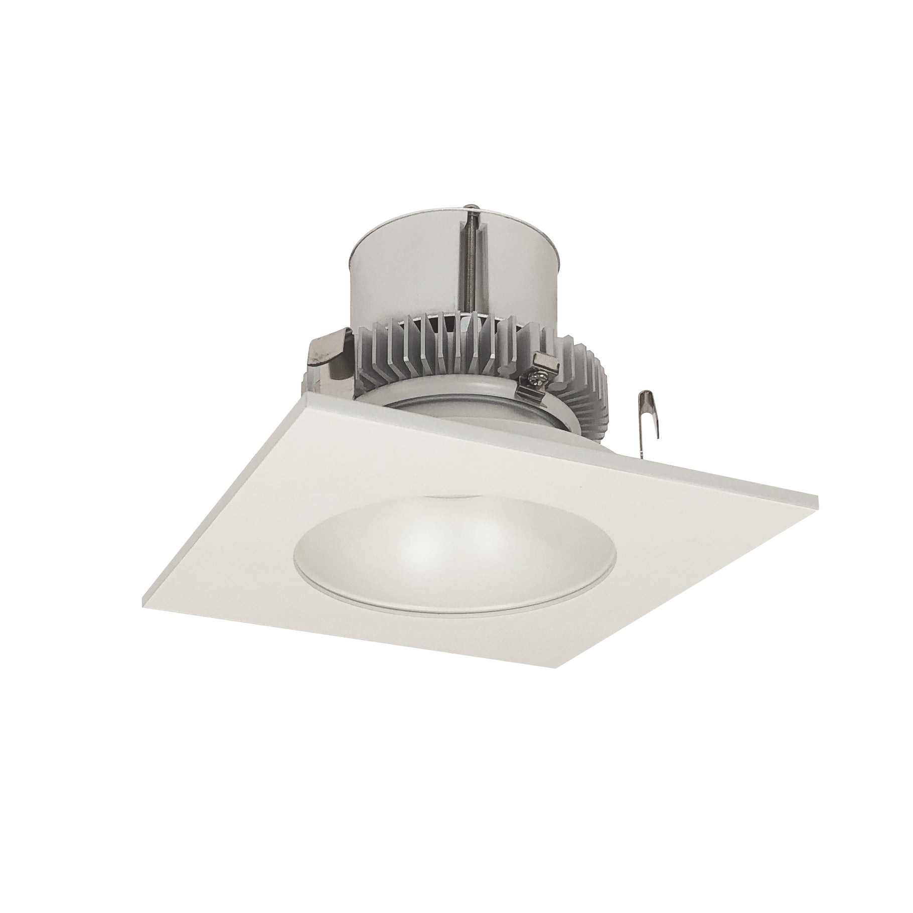 Nora Lighting NLCBC2-45330WW/10LE4EM - Recessed - 4 Inch Cobalt Click LED Retrofit, Square Reflector with Round Aperture, 1000lm / 12W, 3000K, White Reflector / White Flange, 120V-277V input; Triac / ELV / 0-10V dimming, Pre-Wired for Emergency