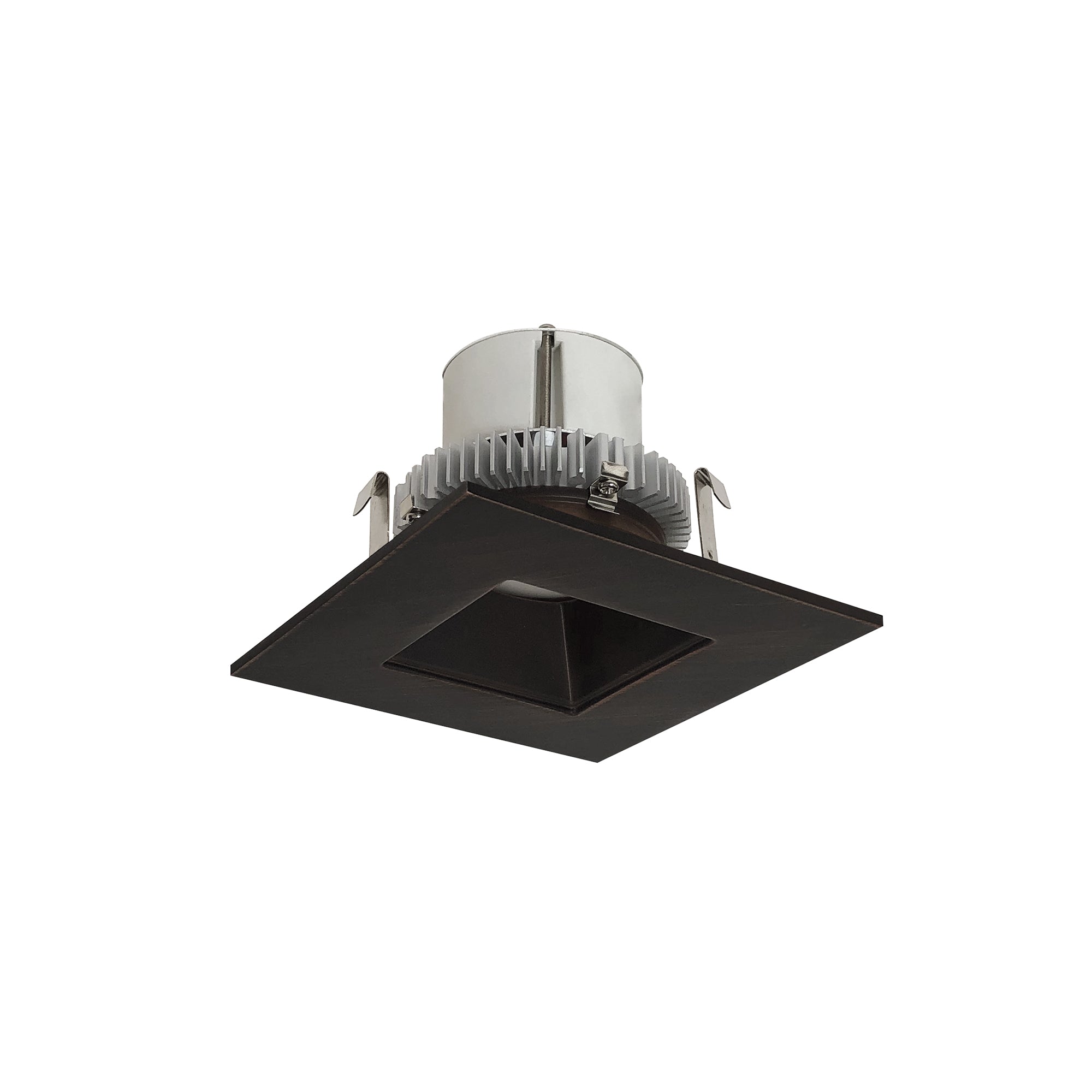 Nora Lighting NLCBC2-45635BZBZ/10LE4EM - Recessed - 4 Inch Cobalt Click LED Retrofit, Square Reflector, 1000lm / 12W, 3500K, Bronze Reflector / Bronze Flange, 120V-277V input; Triac / ELV / 0-10V dimming, Pre-Wired for Emergency