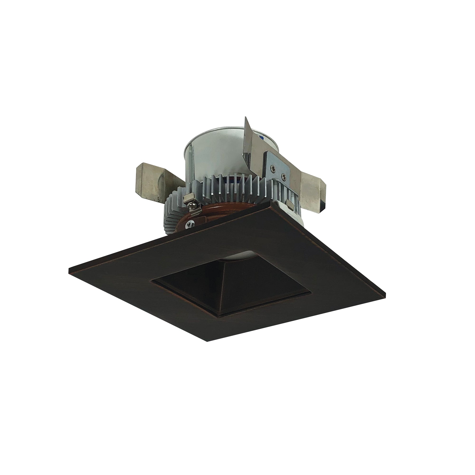 Nora Lighting NLCBC2-45635BZBZ/ALE4 - Recessed - 4 Inch Cobalt Click LED Retrofit, Square Reflector, 750lm / 10W, 3500K, Bronze Reflector / Bronze Flange, 120V-277V input; Triac / ELV / 0-10V dimming