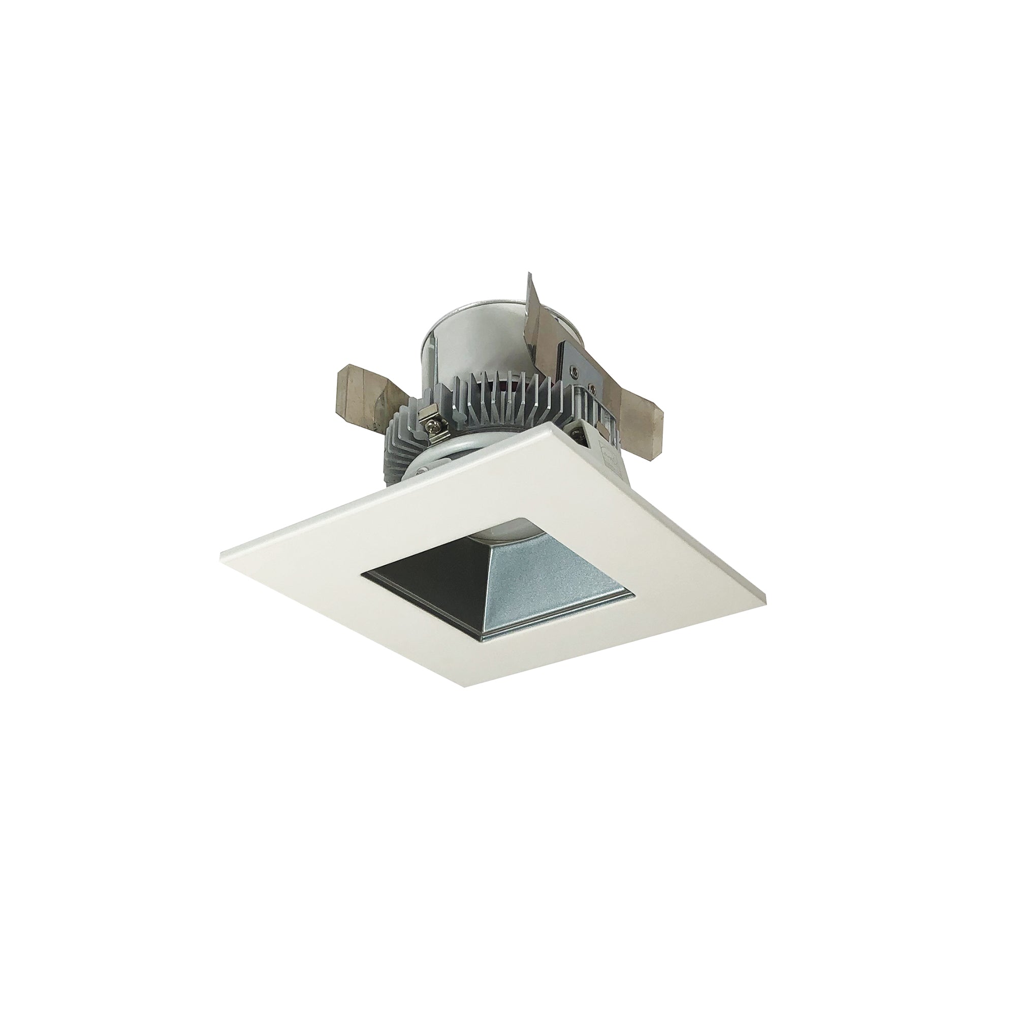 Nora Lighting NLCBC2-45640PW/ALE4 - Recessed - 4 Inch Cobalt Click LED Retrofit, Square Reflector, 750lm / 10W, 4000K, Pewter Reflector / White Flange, 120V-277V input; Triac / ELV / 0-10V dimming