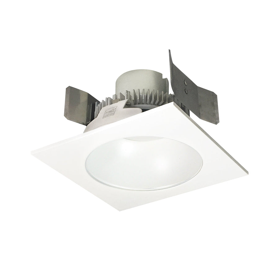 Nora NLCBC2-55335MPW/A 5 inch Cobalt Click Square Retrofit Reflector with Round Aperture, 750lm / 10W, 3500K, Matte Powder White Reflector / Matte Powder White Flange