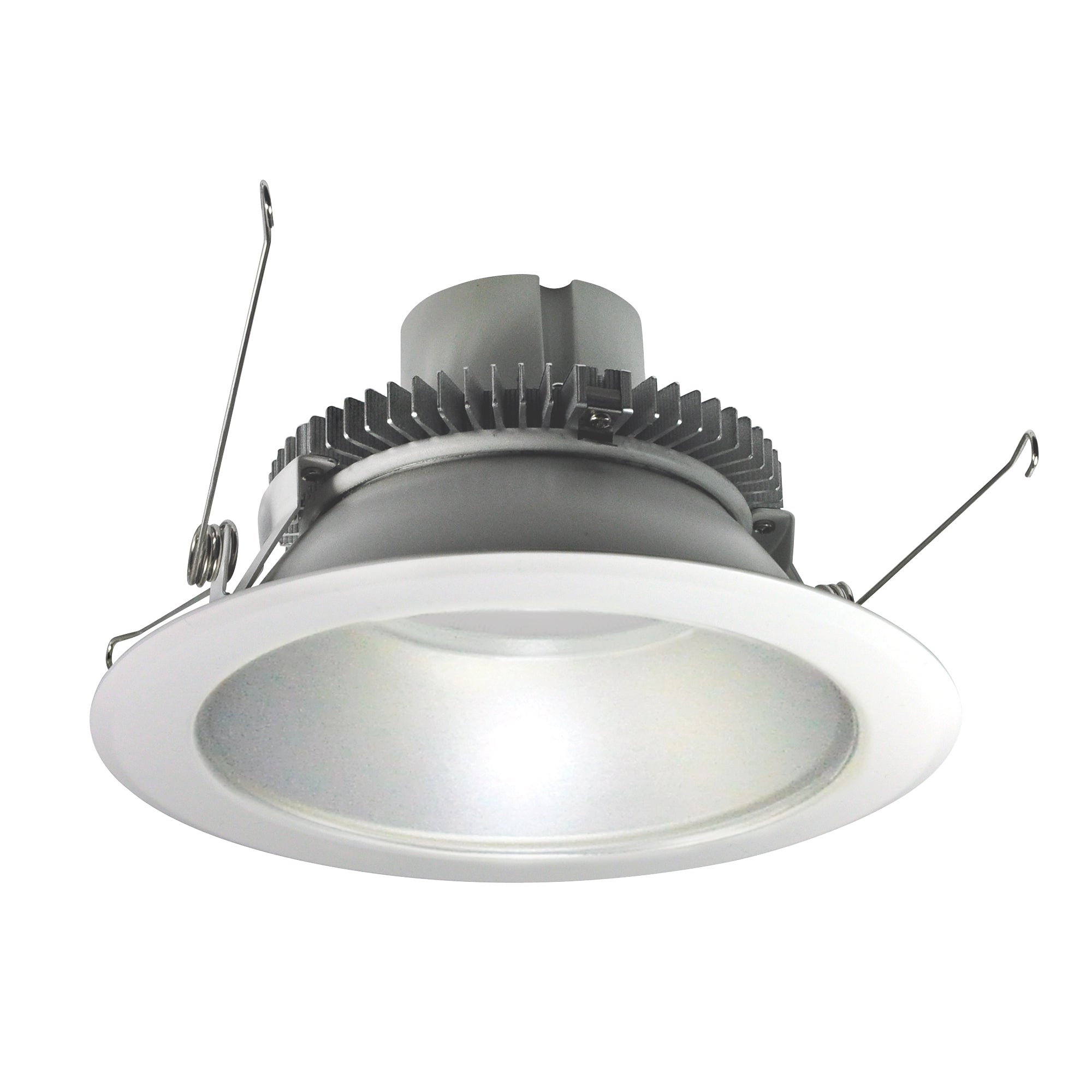 Nora Lighting NLCBC2-65130HZMPW/10LE4EM - Recessed - 6 Inch Cobalt Click LED Retrofit, Round Reflector, 1000lm / 12W, 3000K, Haze Reflector / Matte Powder White Flange, 120V-277V input; Triac / ELV / 0-10V dimming, Pre-Wired for Emergency