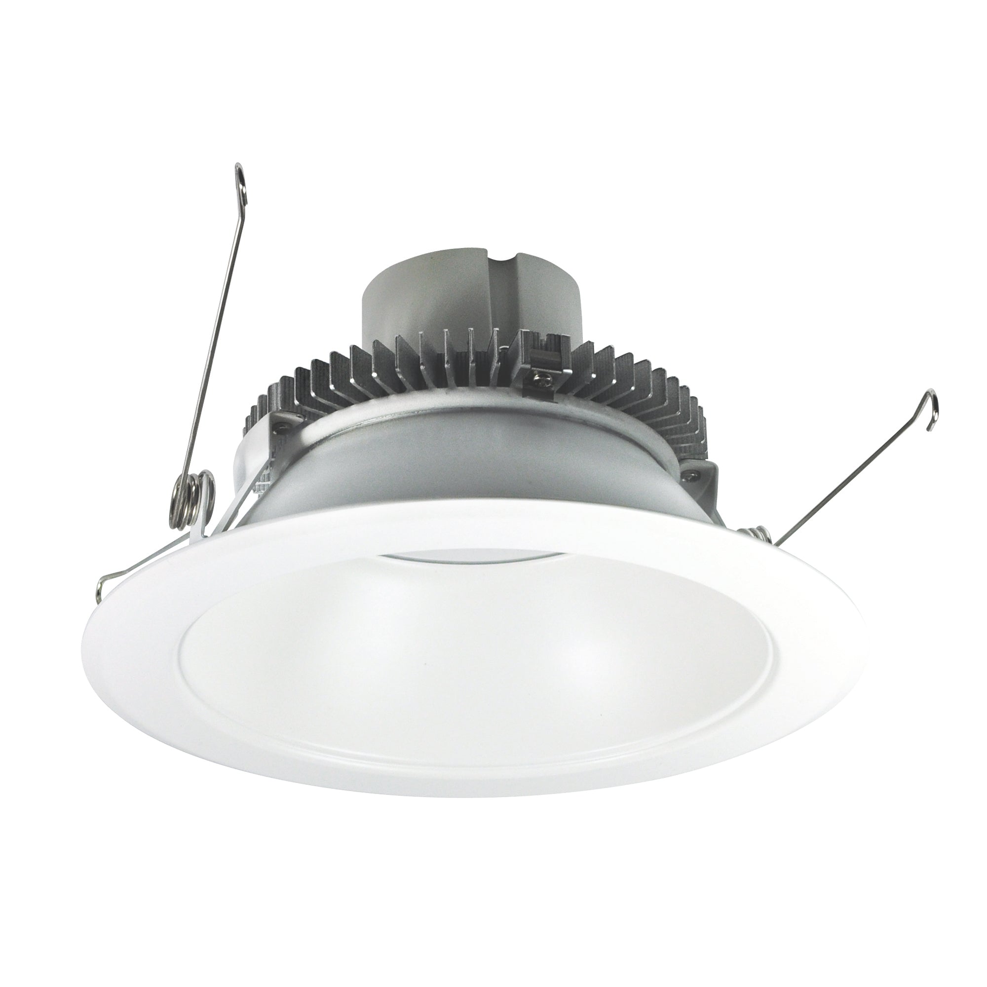 Nora Lighting NLCBC2-65140MPW/10LE4EM - Recessed - 6 Inch Cobalt Click LED Retrofit, Round Reflector, 1000lm / 12W, 4000K, Matte Powder White Reflector / Matte Powder White Flange, 120V-277V input; Triac / ELV / 0-10V dimming, Pre-Wired for Emergency