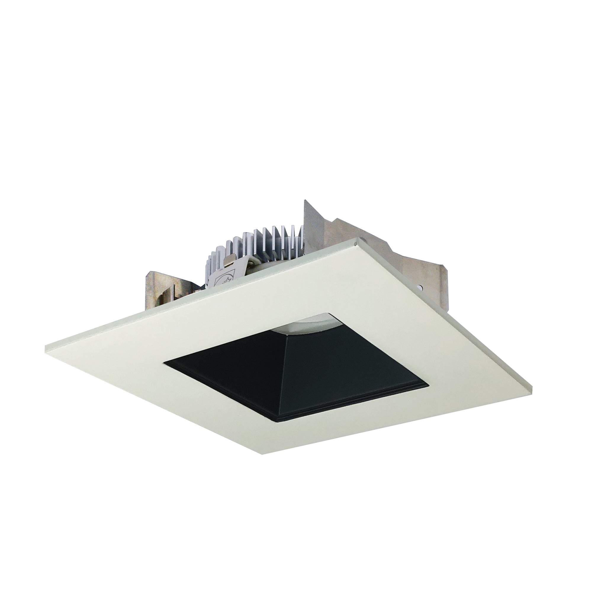 Nora Lighting NLCBS-4561230BW - Recessed - 4 Inch Cobalt Shallow High Lumen LED Trim, Square/Square Regress, 1250lm, 3000K, Black/White