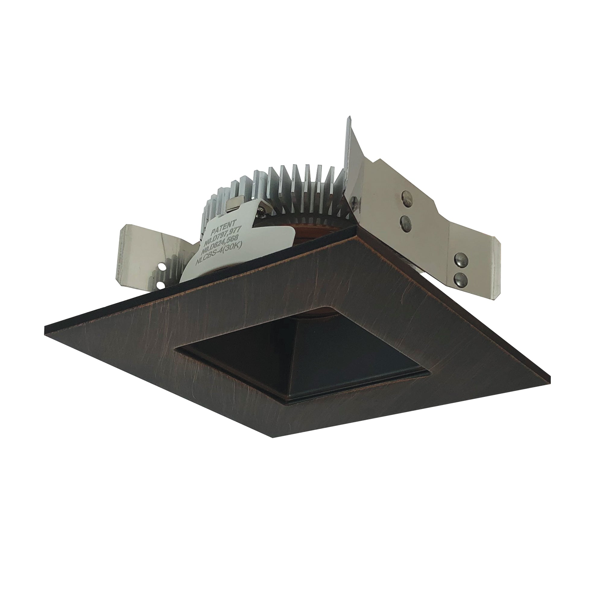 Nora Lighting NLCBS-4561235BZ - Recessed - 4 Inch Cobalt Shallow High Lumen LED Trim, Square/Square Regress, 1250lm, 3500K, Bronze