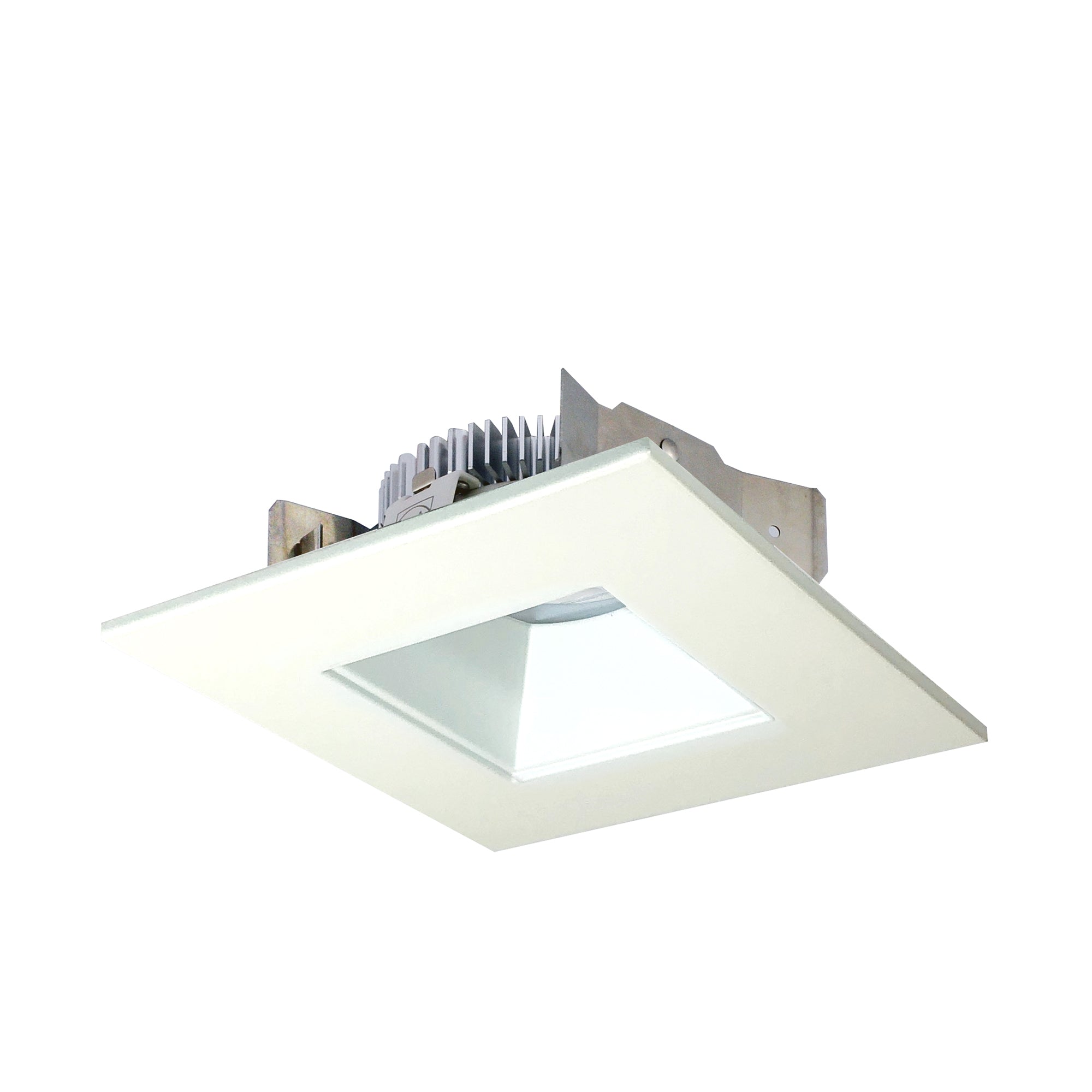 Nora Lighting NLCBS-4561227MPW - Recessed - 4 Inch Cobalt Shallow High Lumen LED Trim, Square/Square Regress, 1250lm, 2700K, Matte Powder White