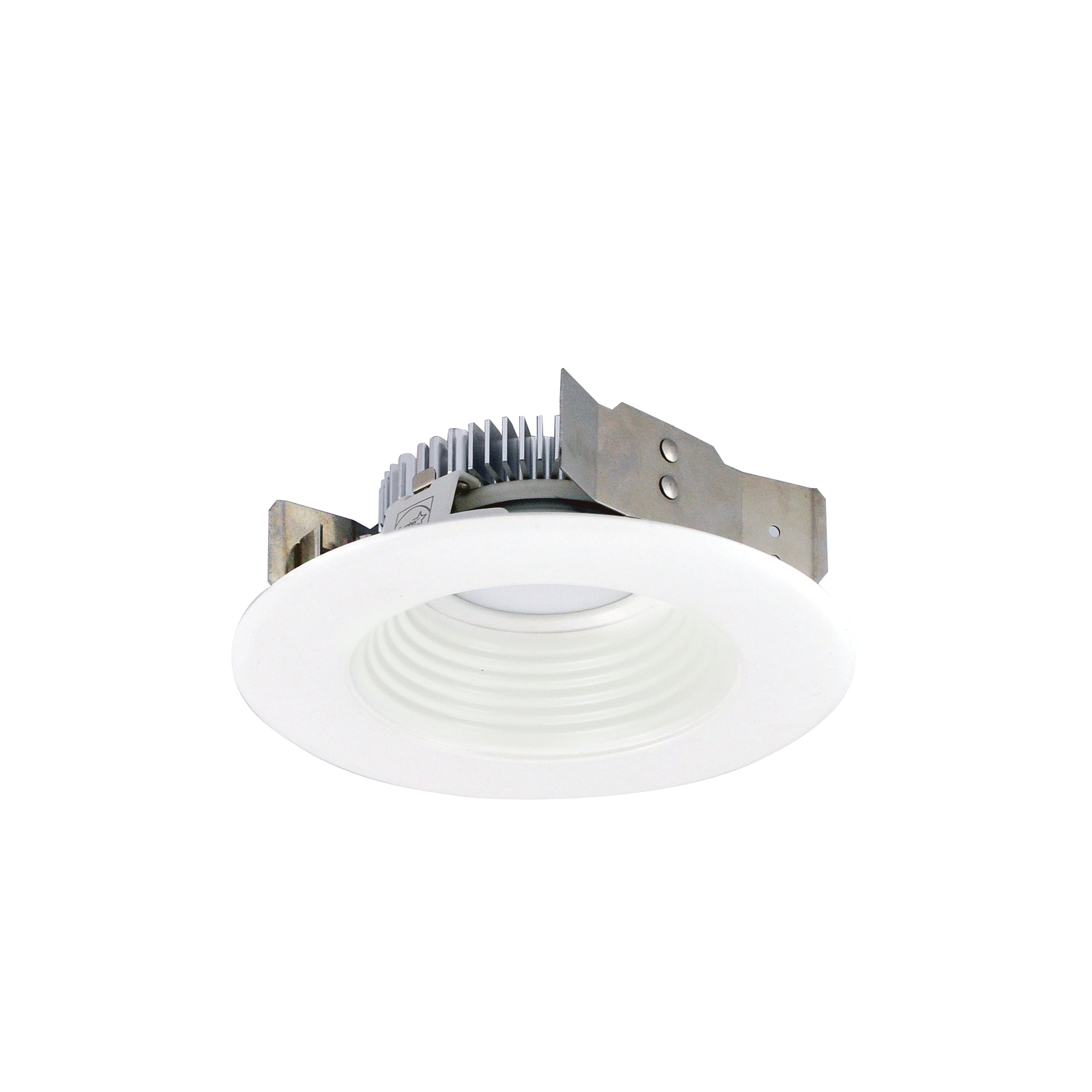 Nora Lighting NLCBS-4W521227MPW - Recessed - 4 Inch Cobalt Shallow High Lumen LED Trim, Round Baffle, 1250lm, 2700K, Matte Powder White