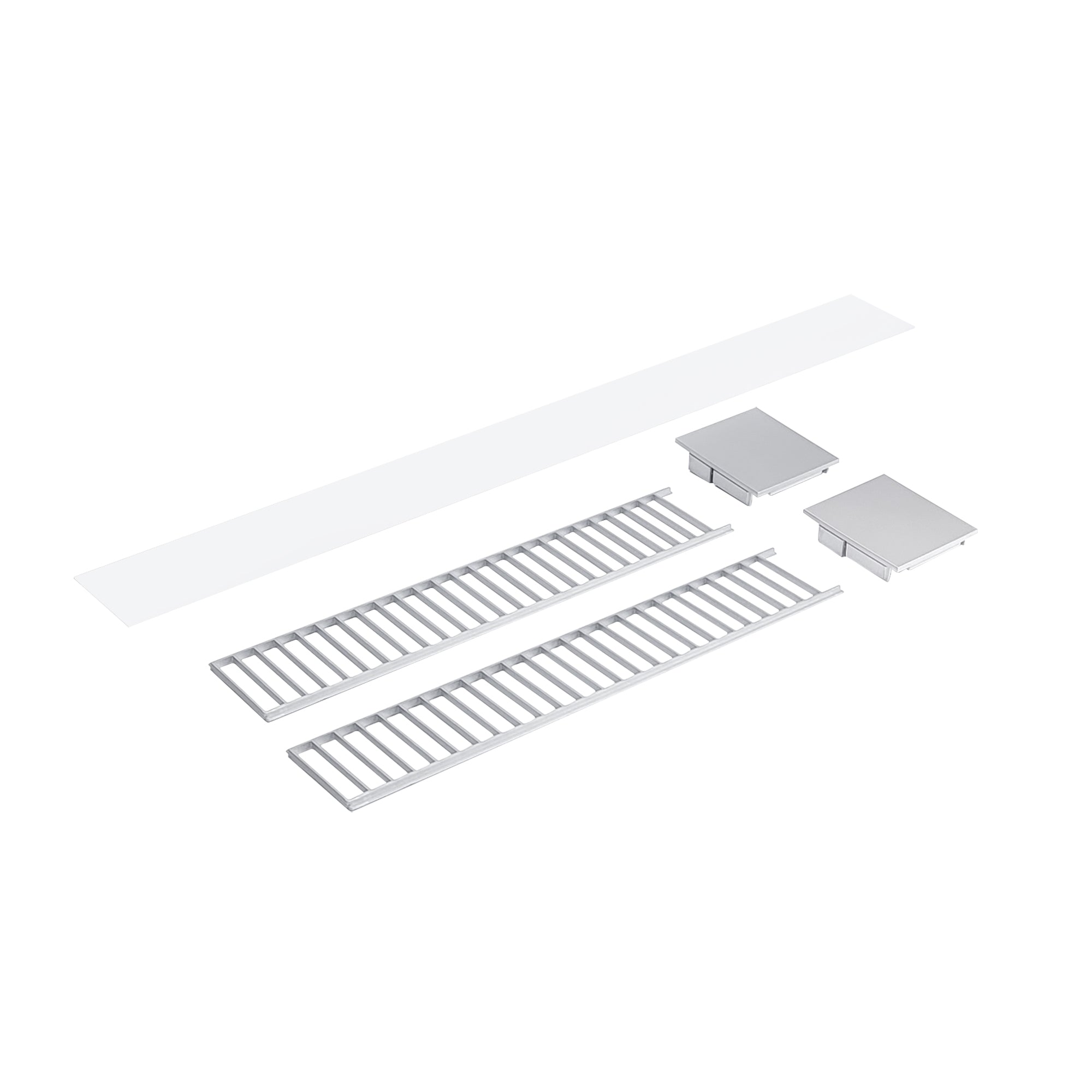 Nora Lighting NLUD-2LOUVAA - Linear - Louver Accessory Set for NLUD-2334, Aluminum Louver, Aluminum End Caps