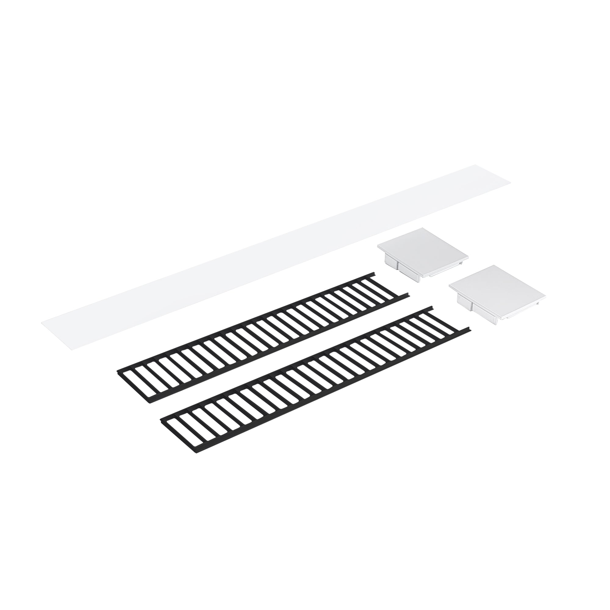 Nora Lighting NLUD-4LOUVBW - Linear - Louver Accessory Set for NLUD-4334, Black Louver, White End Caps