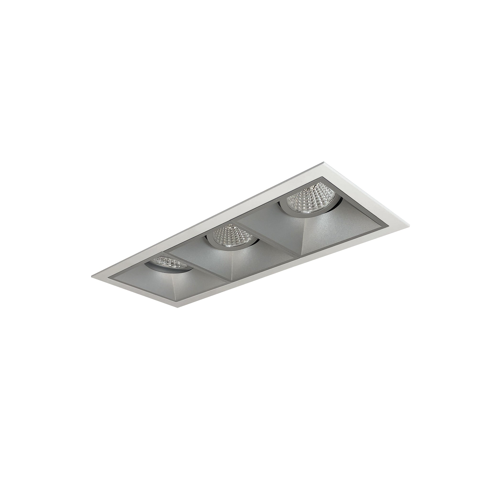 Nora Lighting NMIOT-13-MPW-GGG-CDX-10-HZ - Recessed - Iolite MLS 3-Head Trim Set, MPW Flange, Comfort Dim, 800lm, Haze Adj. Gimbal Trims