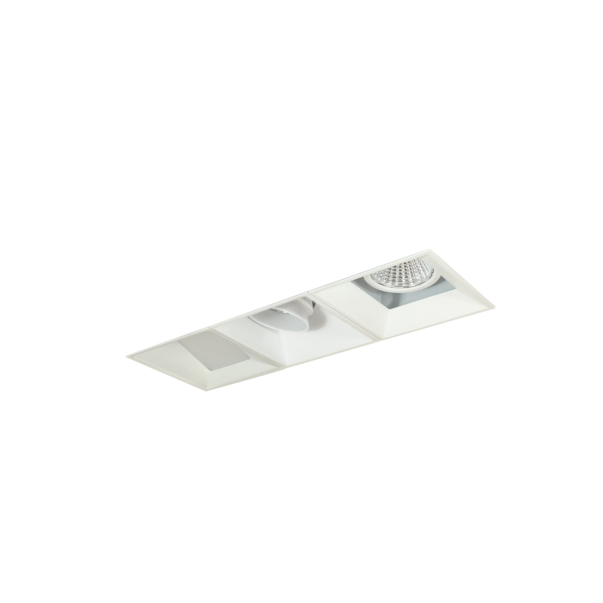 Nora Lighting NMIOTL-13-NF-AFW-27X-10-MPW - Recessed - Iolite MLS 3-Head Trimless Reflector Kit, 2700K, 1000lm, MPW Adj. Snoot/Fixed Downlt./Wall Wash Trims