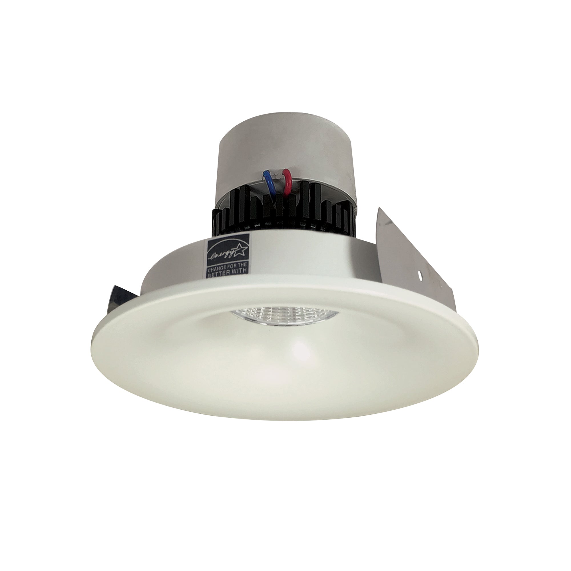 Nora Lighting NPR-4RNBCDXWW - Recessed - 4 Inch Pearl LED Round Bullnose Retrofit, 800lm / 12W, Comfort Dim, White Finish